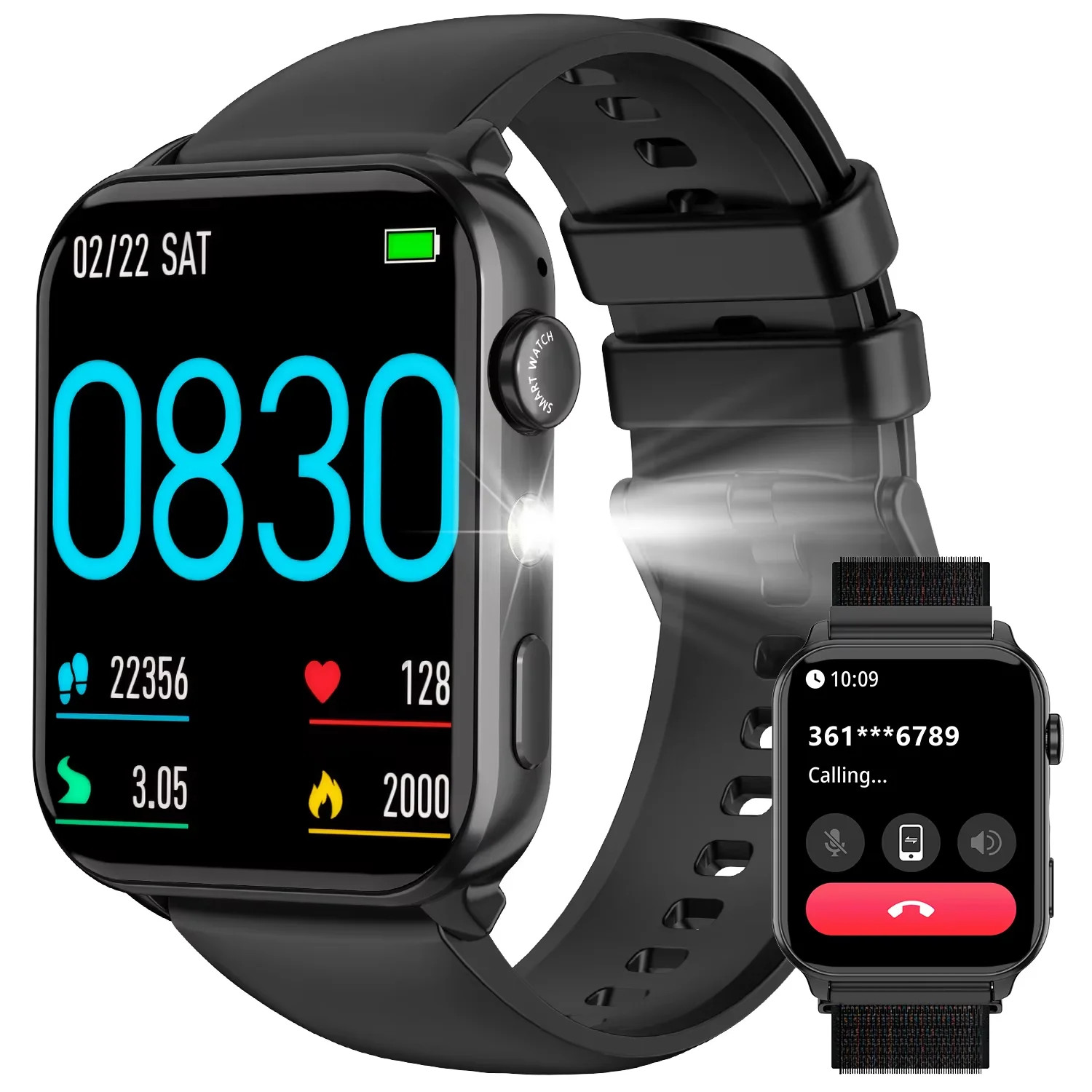 Blackview R30 Max Smartwatch Bluetooth Call Flashlight 1.91″ HD Screen Men