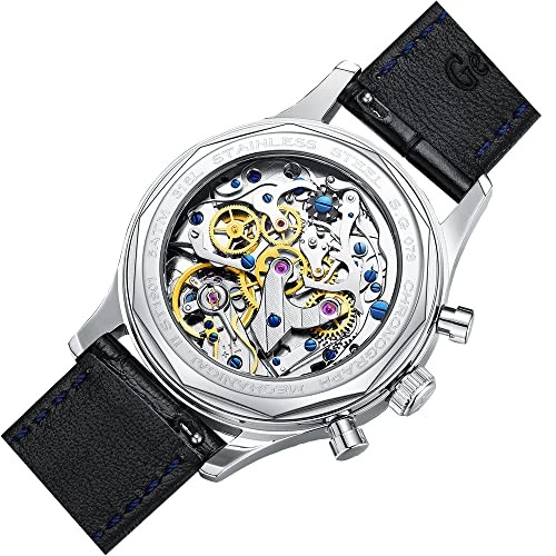 Sugess Mechanical Chronograph Watch Panda Dial 40mm Pilot Style