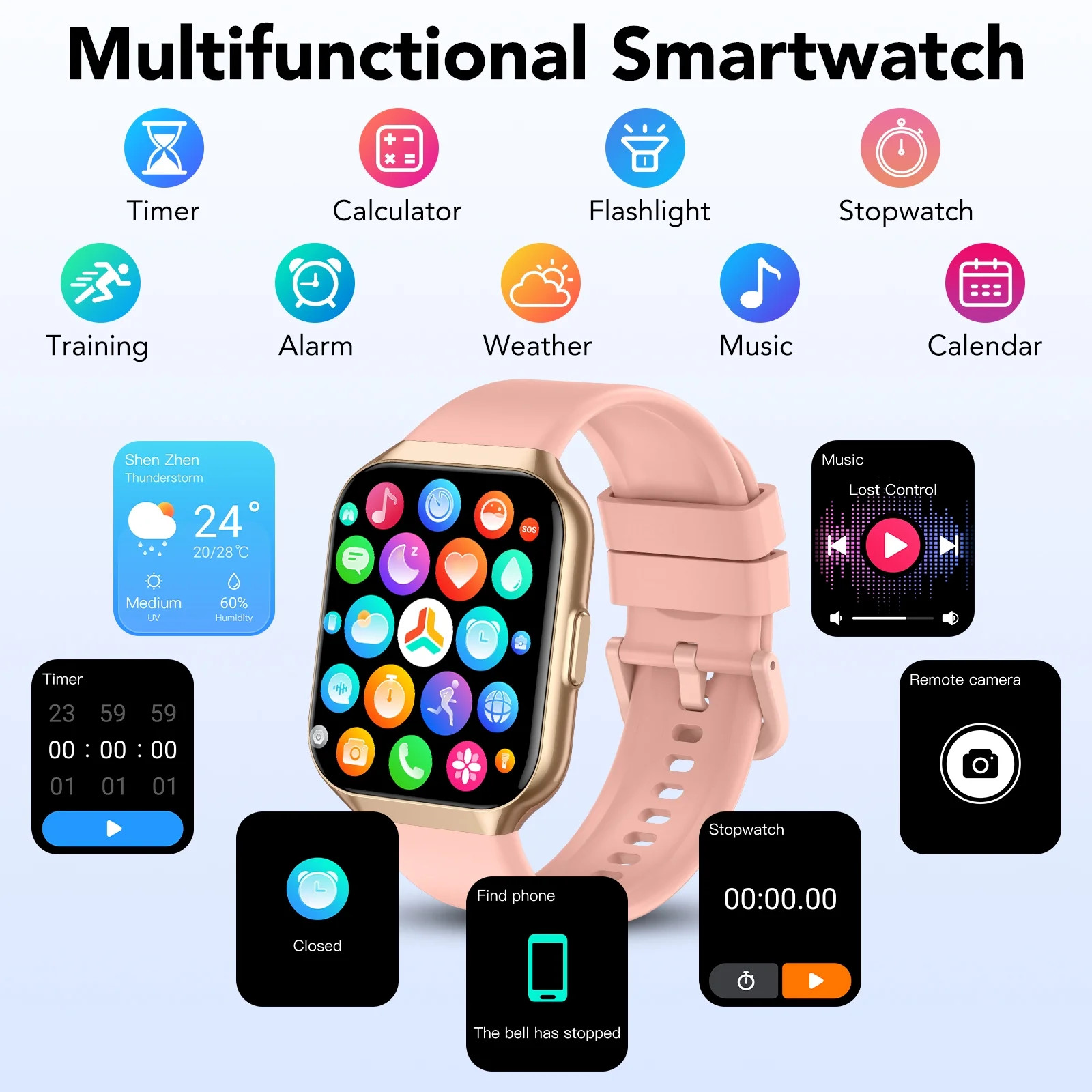 Smart Watch Fits for Android and iPhone 1.96” Smartwatch for Men Women 110+ Spo