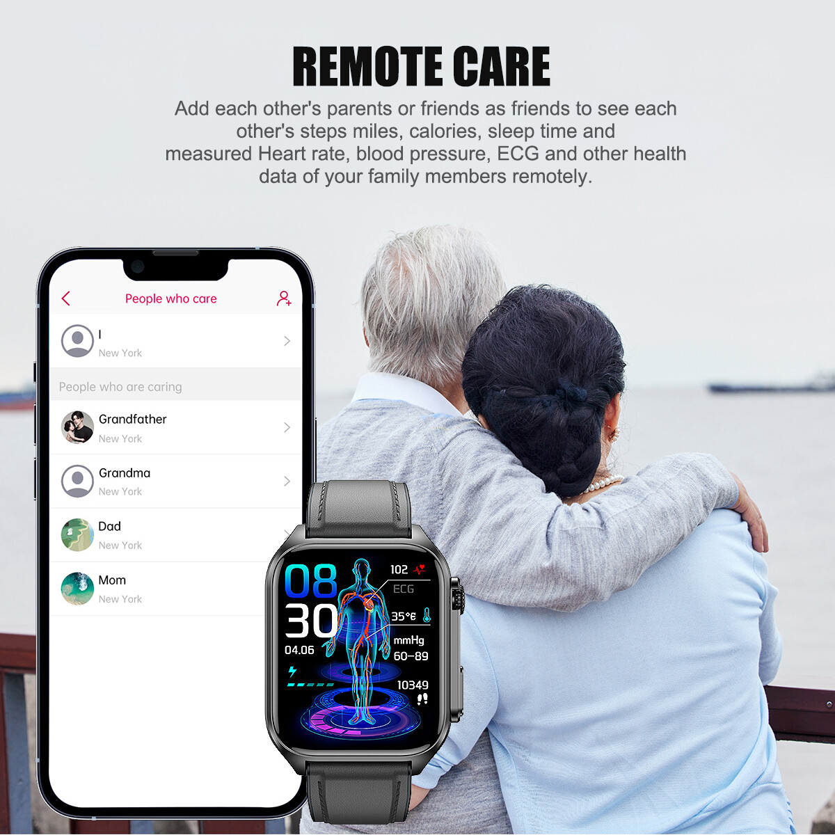 Smart Watch for Men Smartwatch Bluetooth Call for iOS Android Health Monitoring