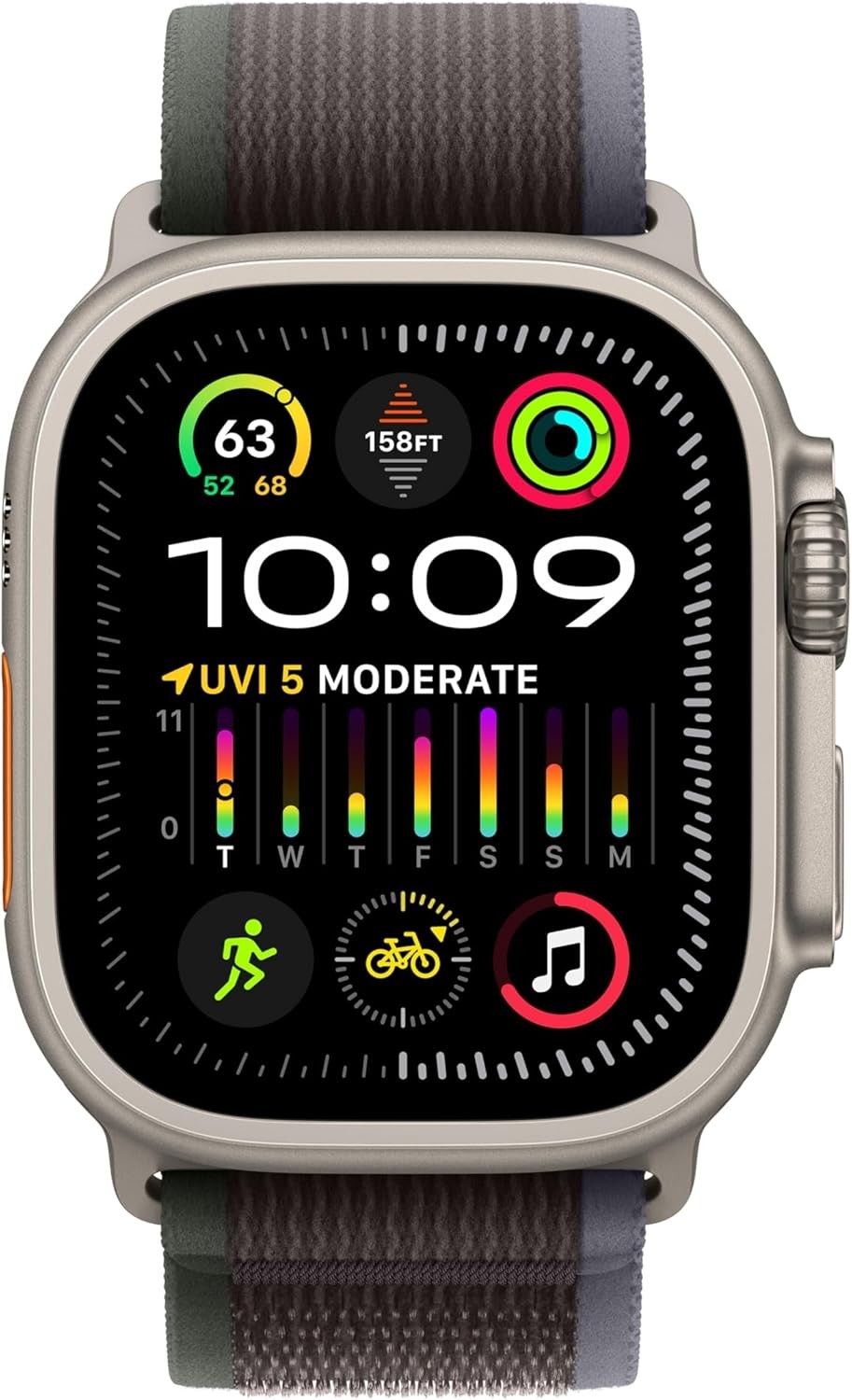 Apple Watch Ultra 2 (GPS + LTE) 49MM Titanium Case with Blue/Black Trail Loop