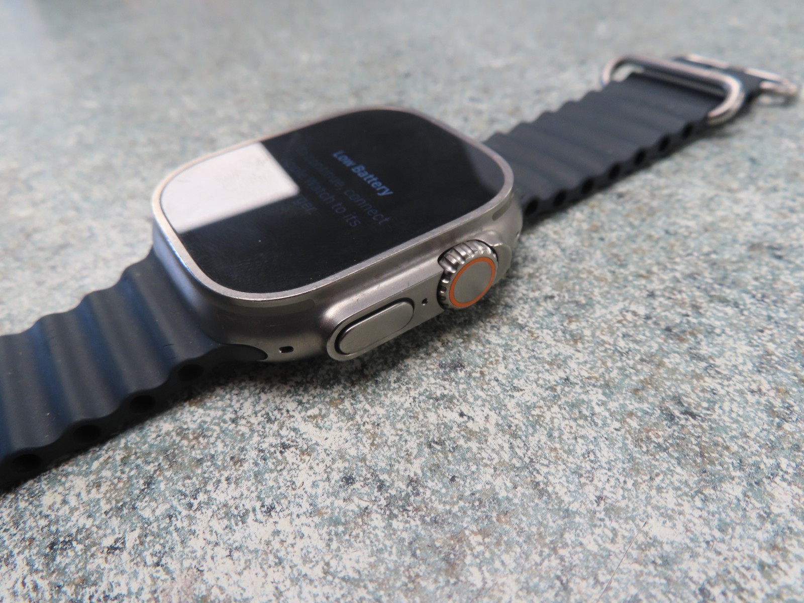 Apple Watch Ultra 49mm Titanium Case with black strap
