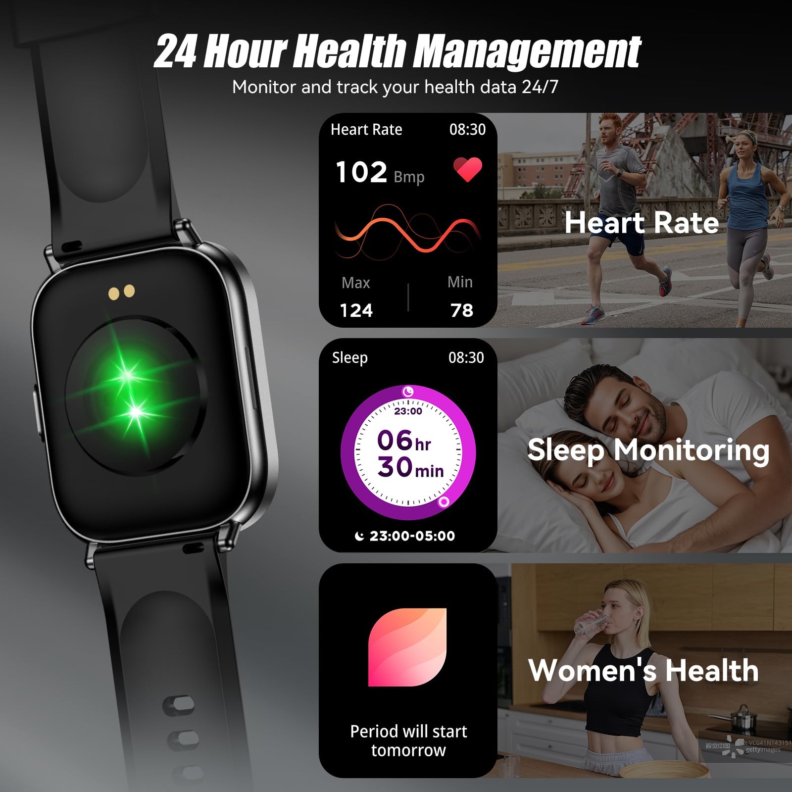 Smart Watch with 2.01″ HD Touchscreen, Bluetooth Calling, 120+ Sports Modes, …