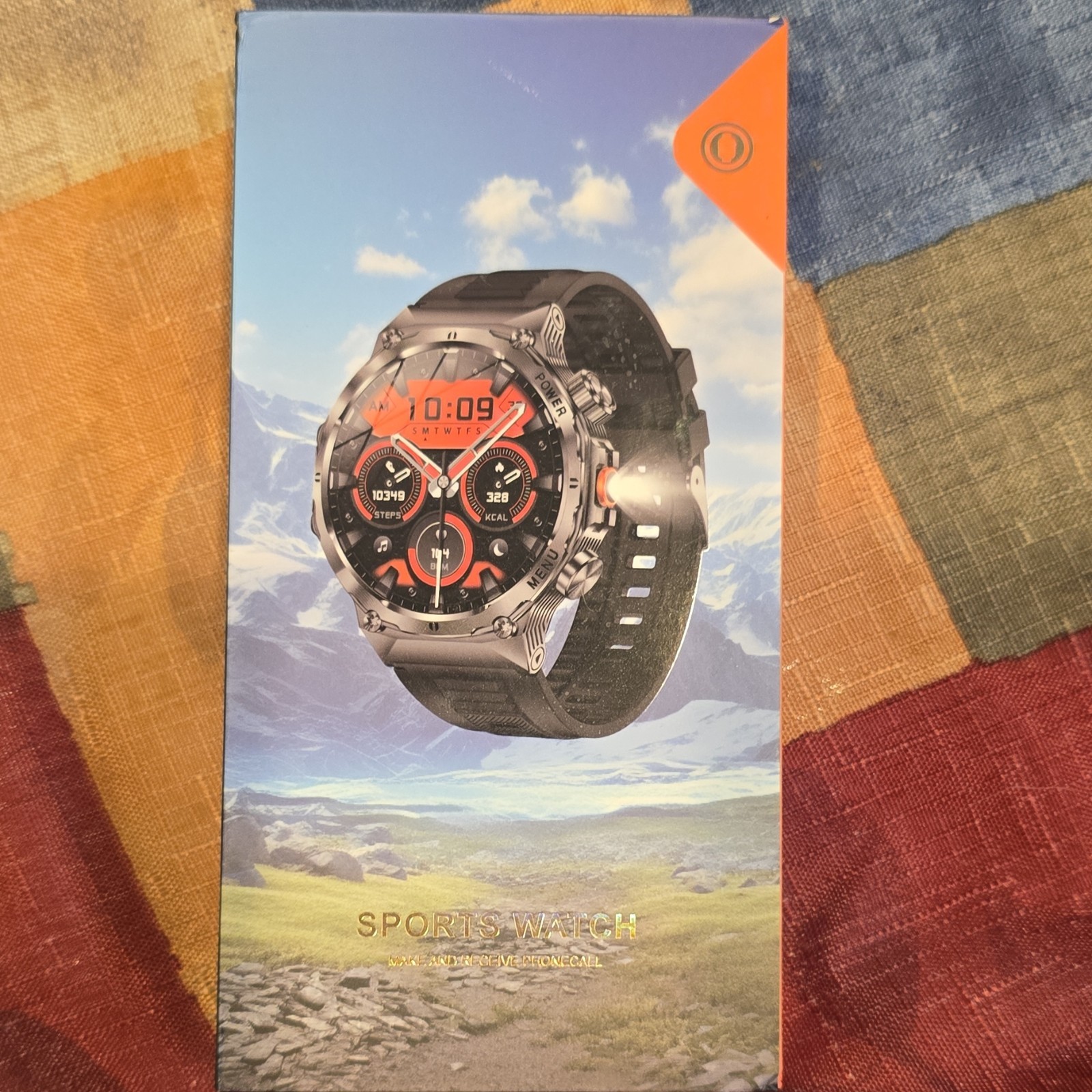 Smartwatch Fitness Tracker 46mm Black Metal Case Black Silicone Band Android iOS