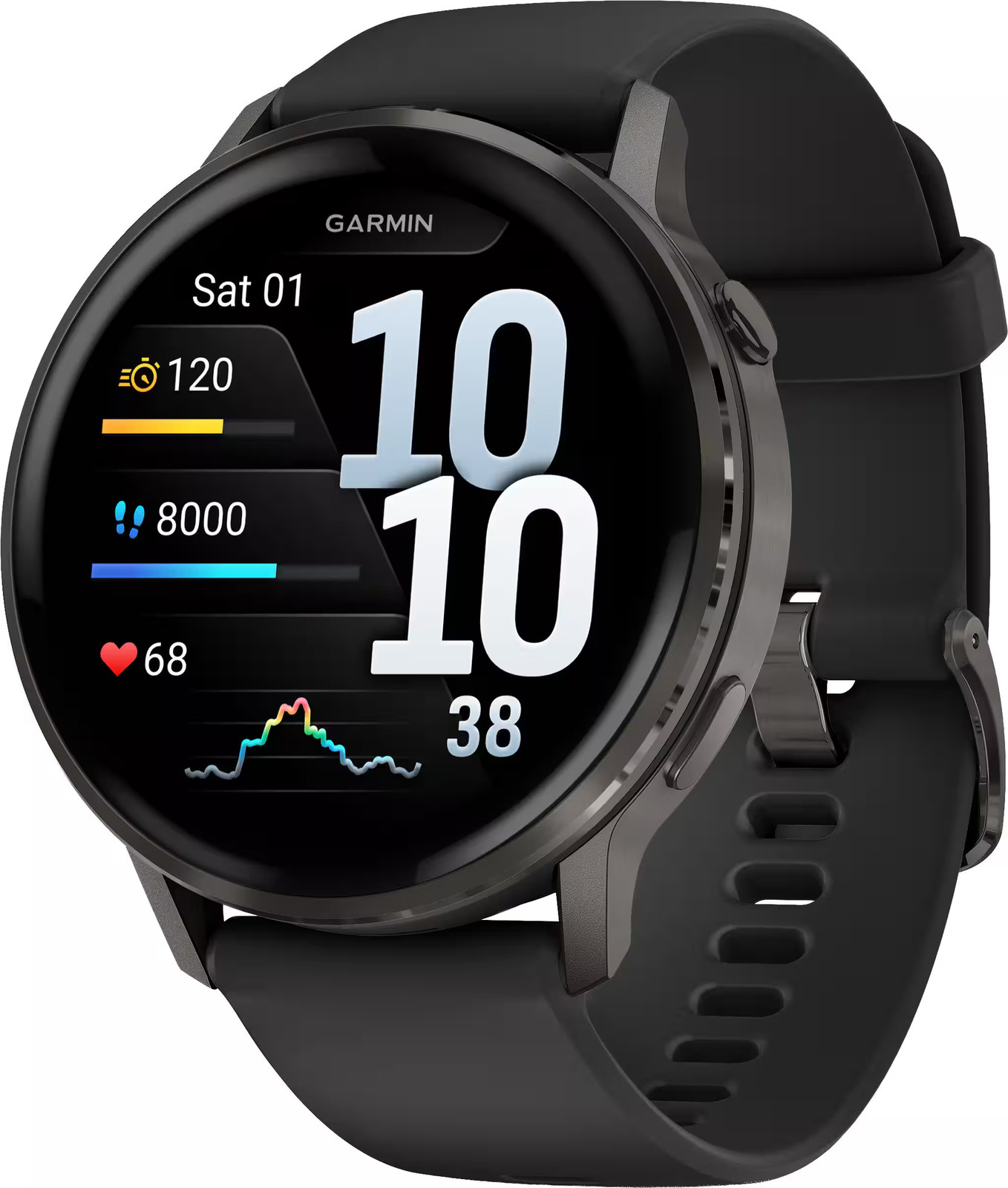 Garmin – Venu 4 GPS Smartwatch 45 mm Fiber-reinforced polymer – Slate – (2025)