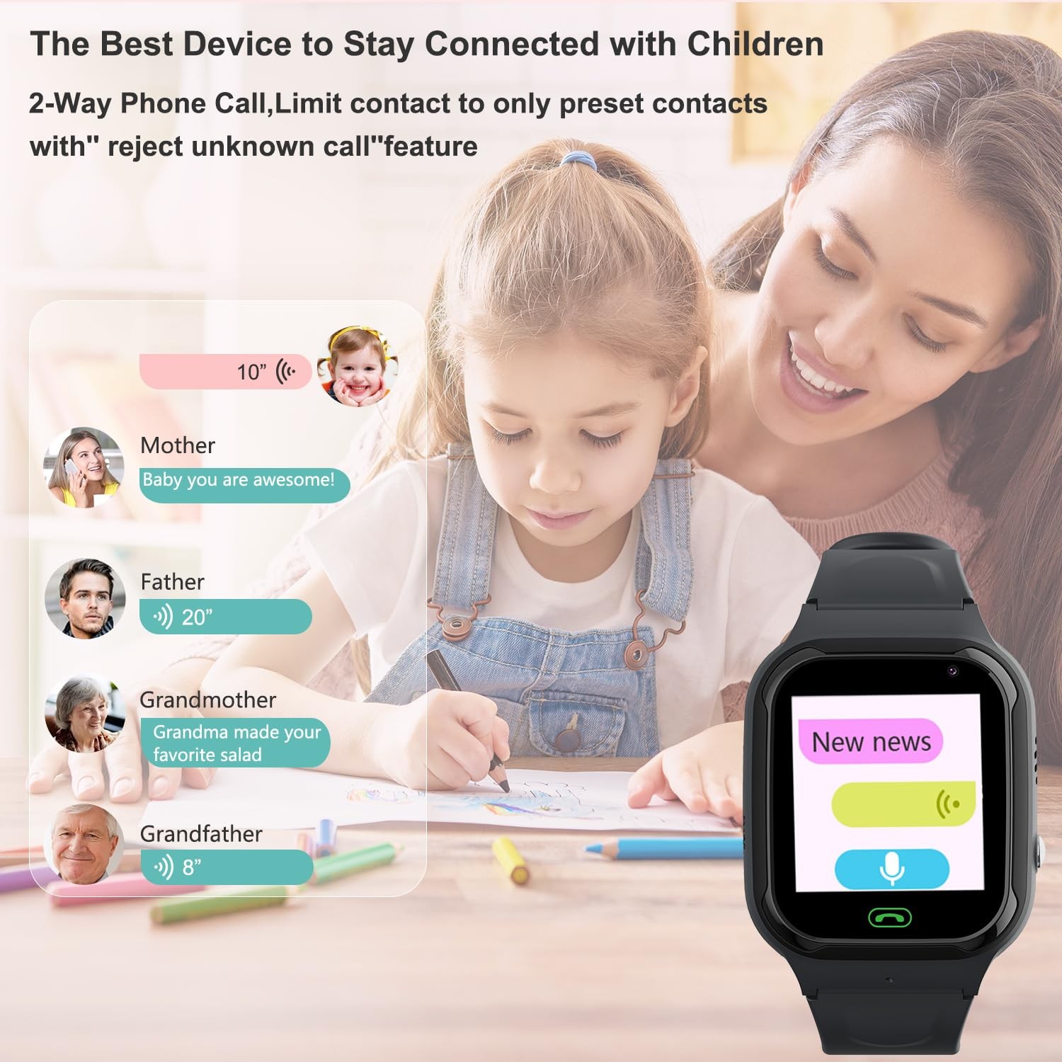4G GPS Tracker, Boys Girls Smartwatches Video SOS Alarm Voice Chat Game and T…
