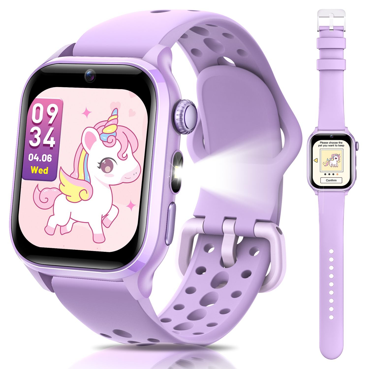RUXINGX Kids Smart Watch Purple 1.52″ Camera