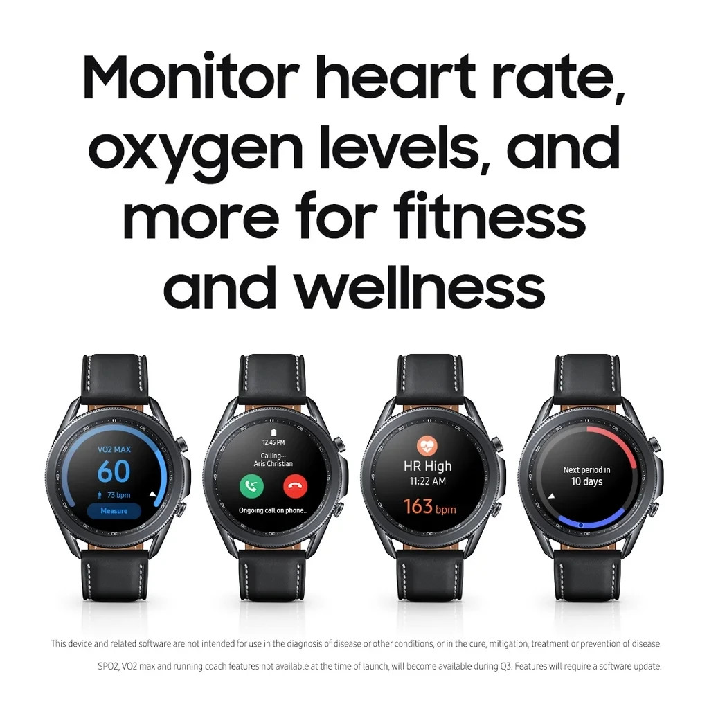Samsung Galaxy Watch3 SM-R850 41mm Stainless Steel Case with Leather Strap -…
