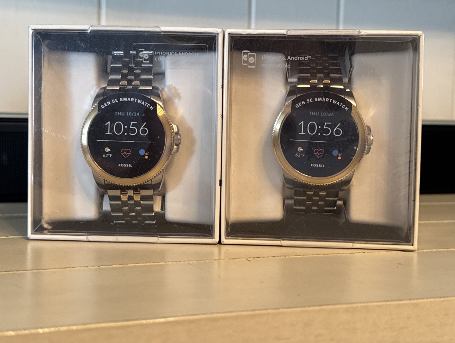 Fossil 44mm Gen 5E Stainless Steel Touchscreen Smartwatch With Hear- Two-Tone…