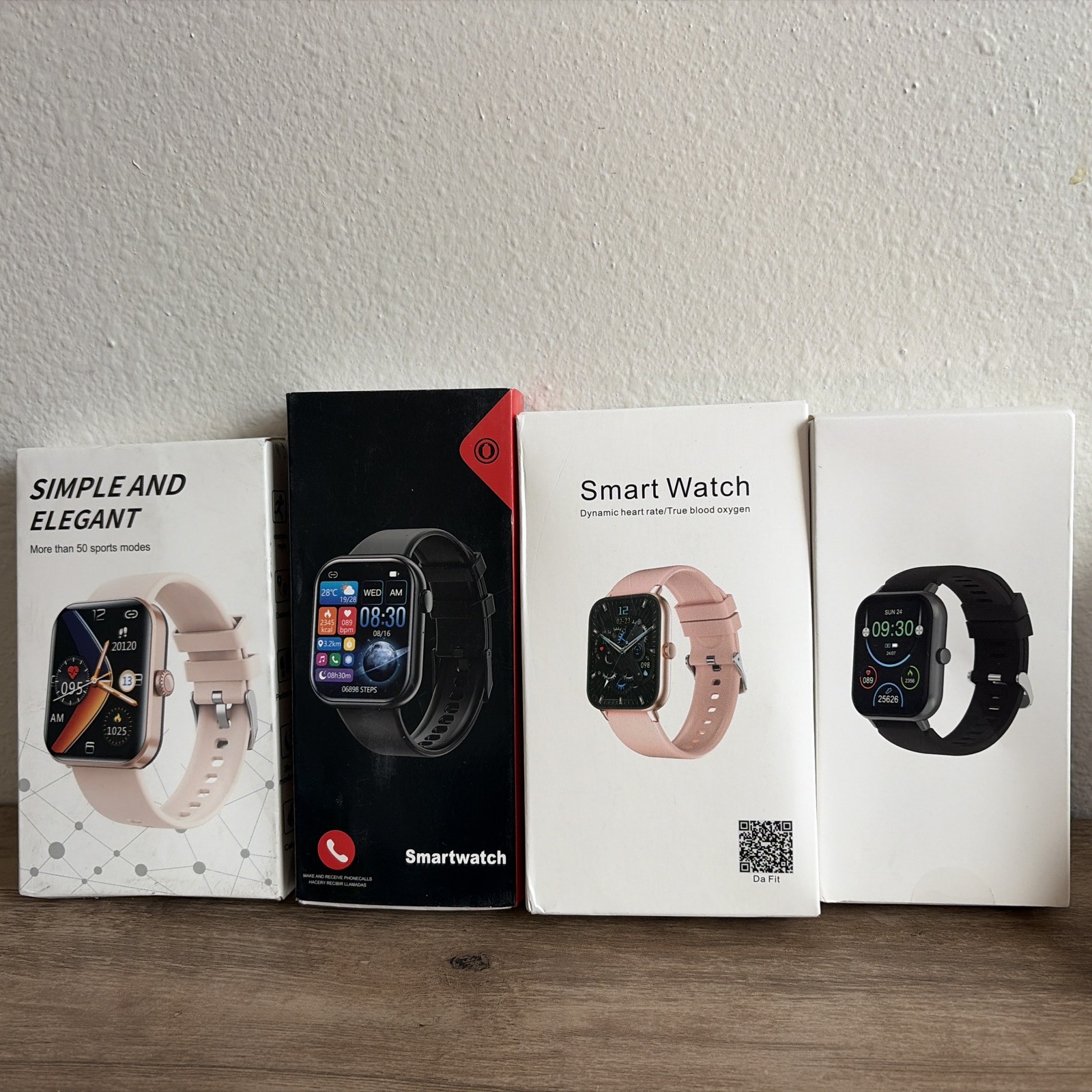 Smart Watch Men/Women, Waterproof Smartwatch 2 Pink 1 Black 1 Gold