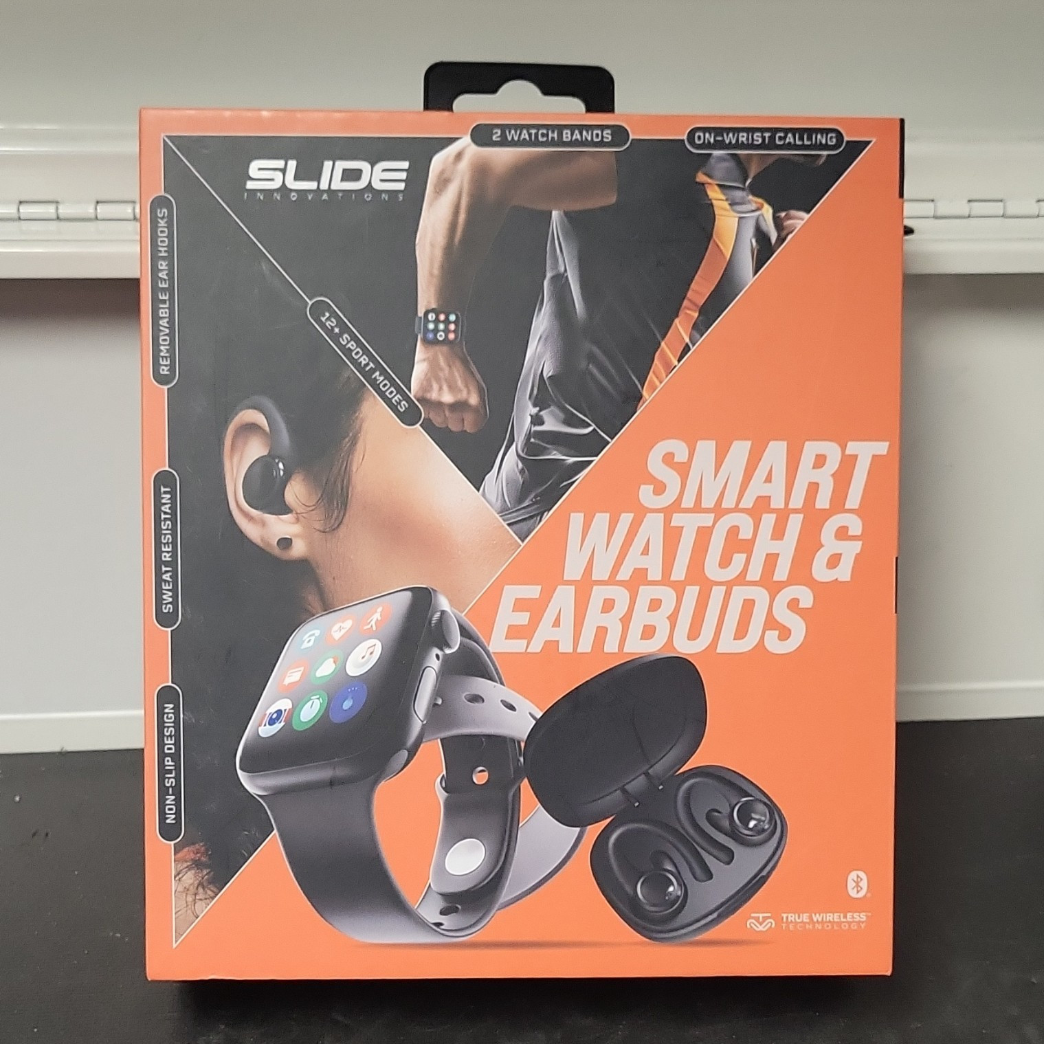 SLIDE Innovations Smart Watch & Earbuds Set On-Wrist Calling 2.01in Black