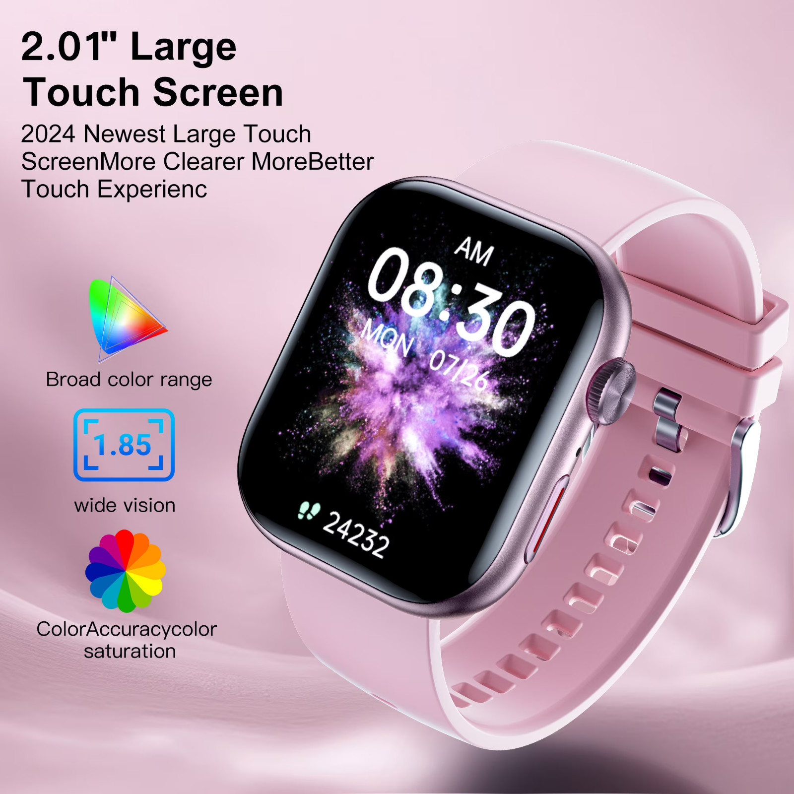 Smart Watch for Men Women, 2.01″ HD Touchsreen, Bluetooth Calling, IP68 Water-Re