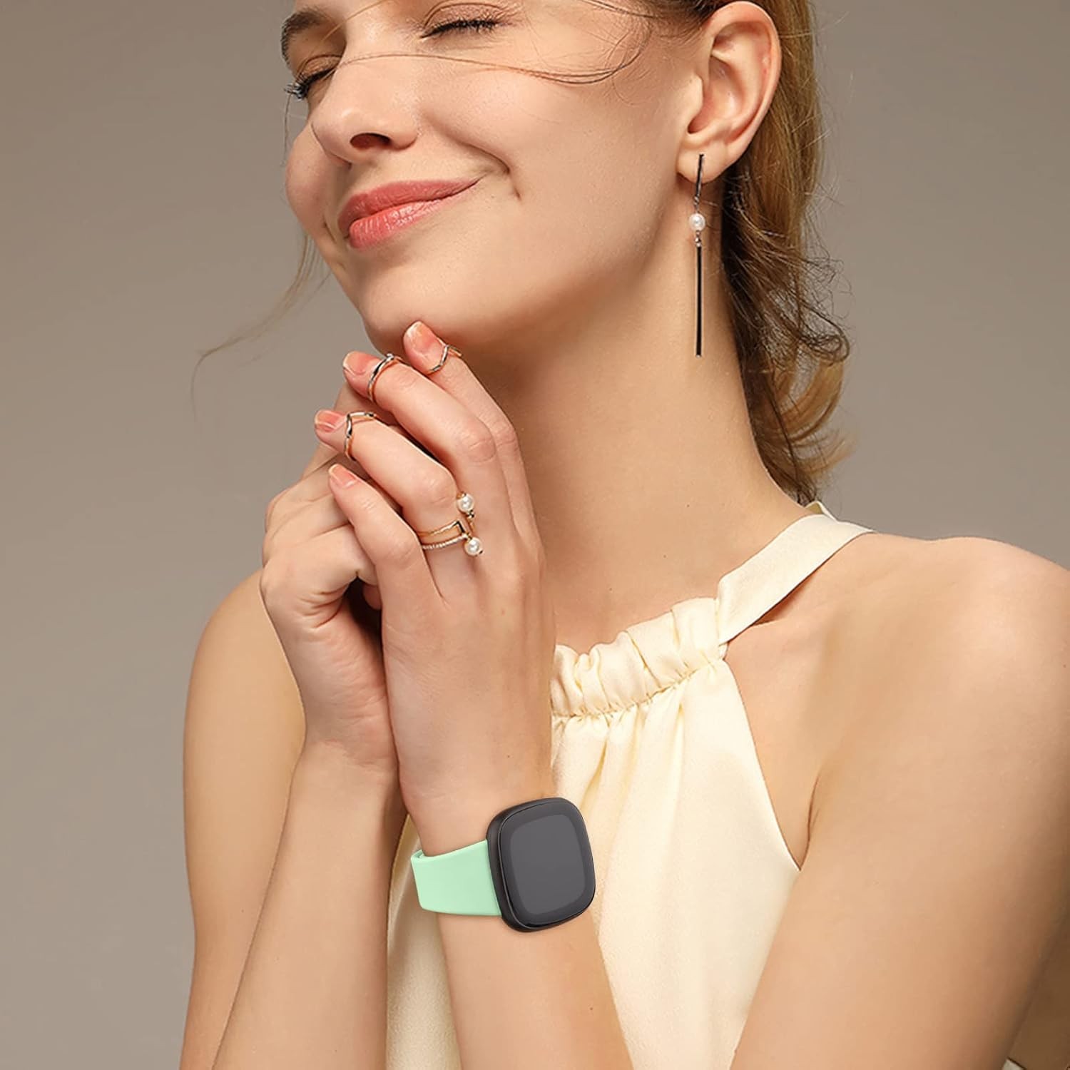Soft Silicone Strap Compatible with Fitbit Sense 2, Versa 4, 40mm
