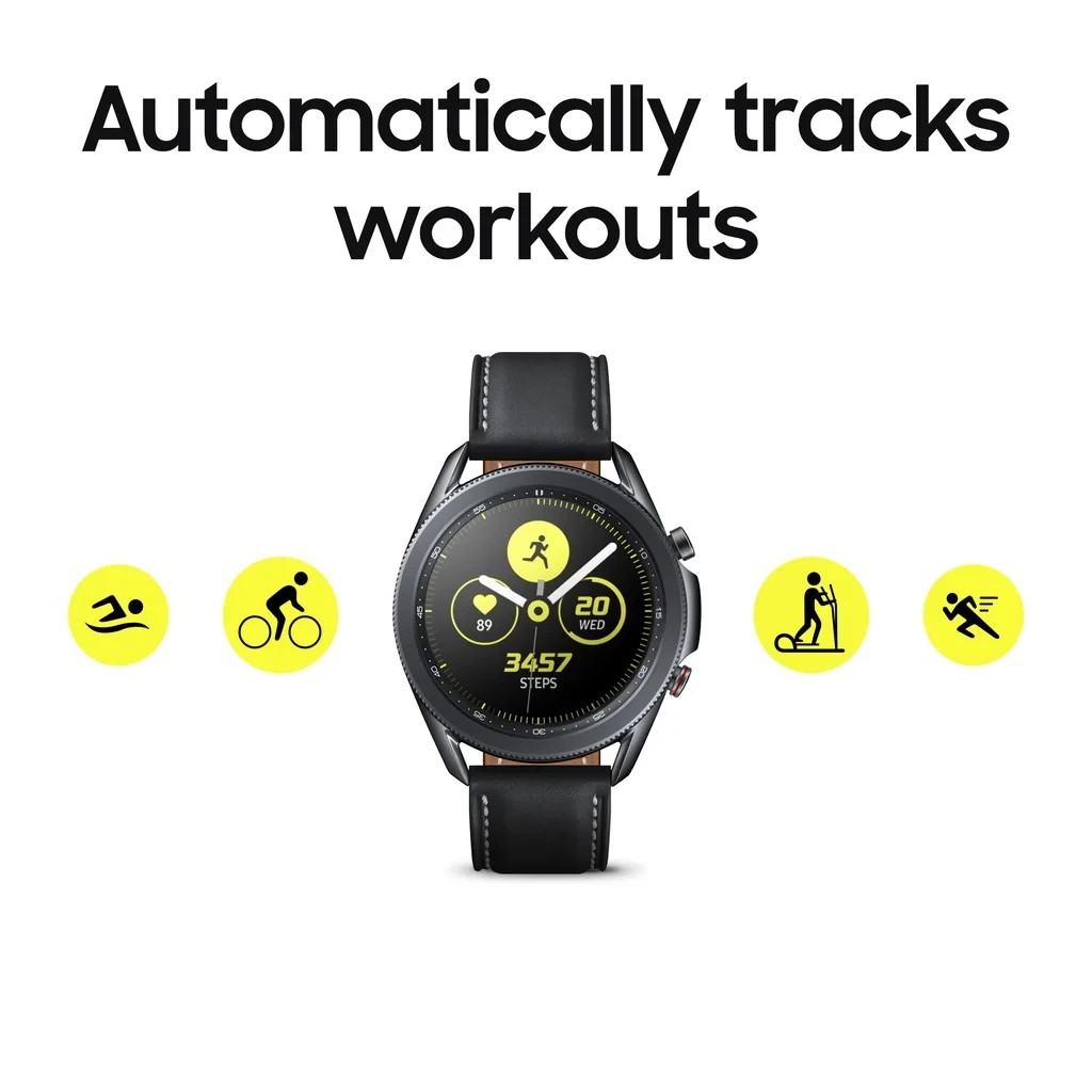 Samsung Galaxy Watch3 SM-R850 41mm Stainless Steel Case with Leather Strap -…