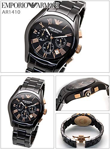 Emporio Armani Men’s CERAMICA Chronograph Watch Black Ceramic Bracelet AR1410