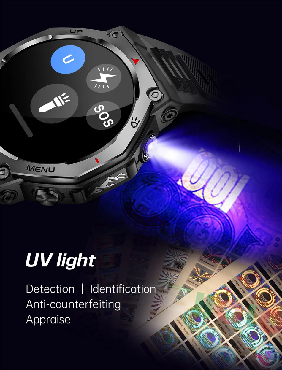 Military Smartwatch 1.43″ AMOLED GPS Bluetooth Call Waterproof Sports Watch