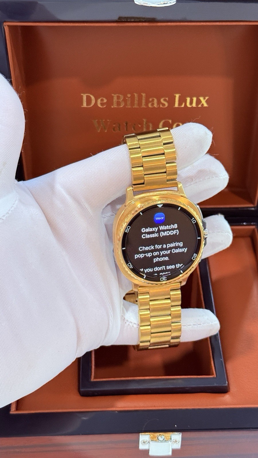 Custom 24k Gold Plated Samsung Galaxy Watch 8 Classic Gold Band GPS LTE 46mm
