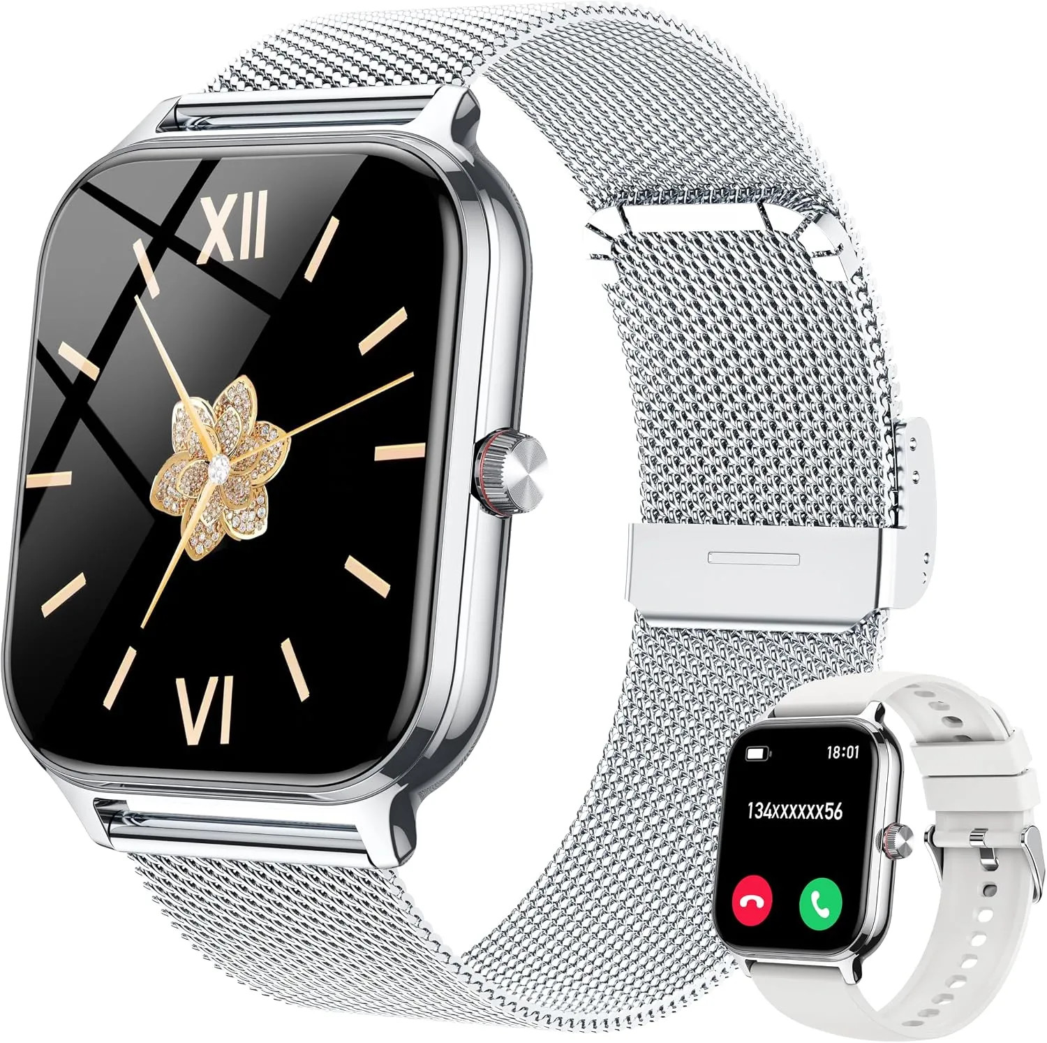 1.96 Inch Smart Watch Fitness Tracker With Call Function Heart Rate Sleep Mon…