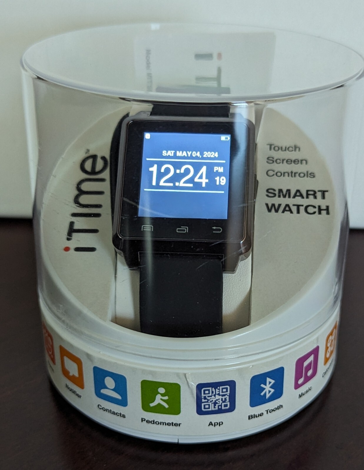 iTime Smart Watch Silicone Band Bronze Tone Case Touch Screen Android NIB