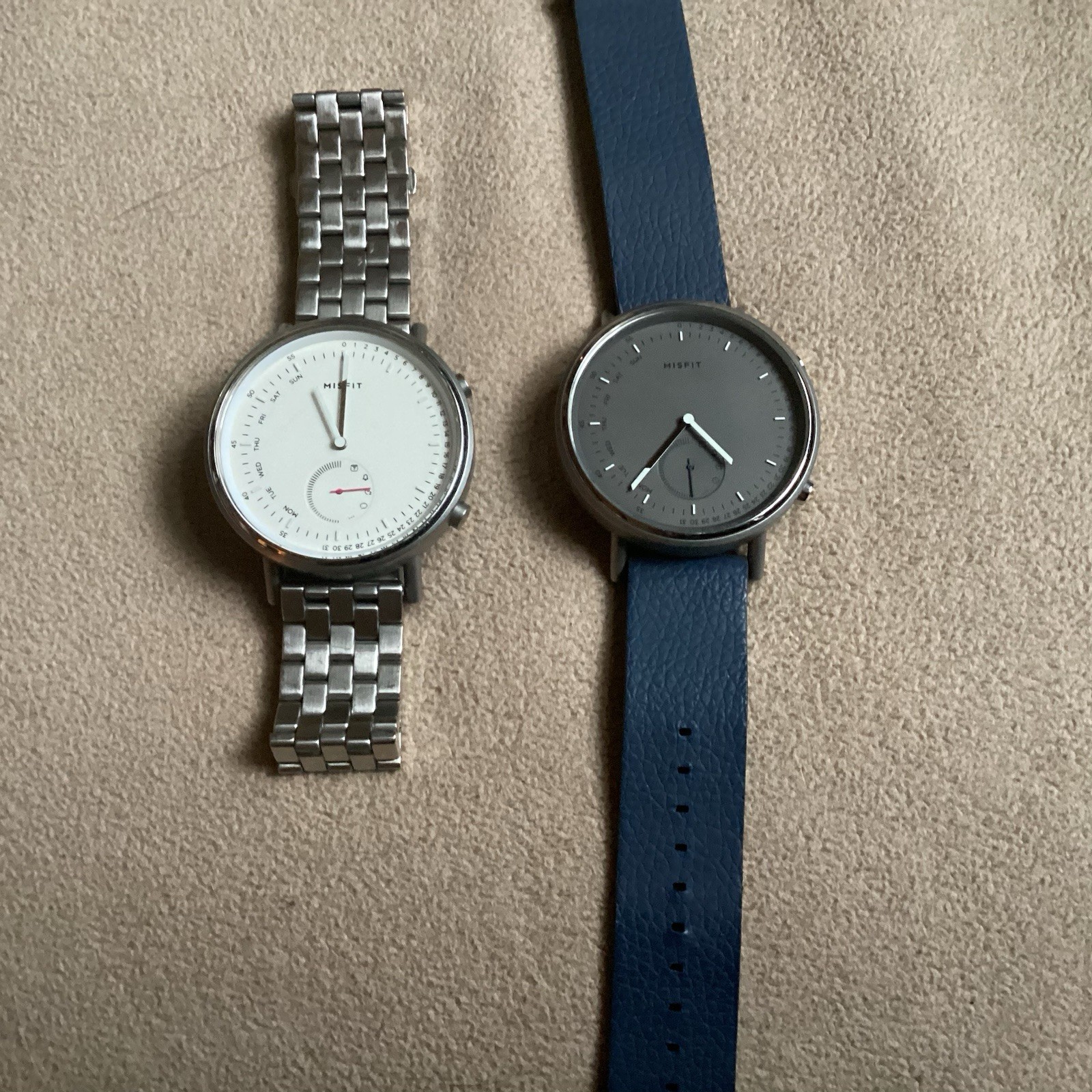 Misfit Vapor 44mm Rose Gold Tone Stainless Steel Case with Midnight Blue…