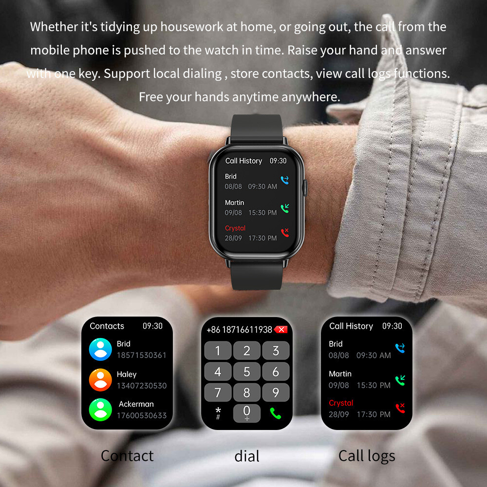 Fitness Blood Pressure Heart Rate Monitor Calorie Step Smart Watch Call