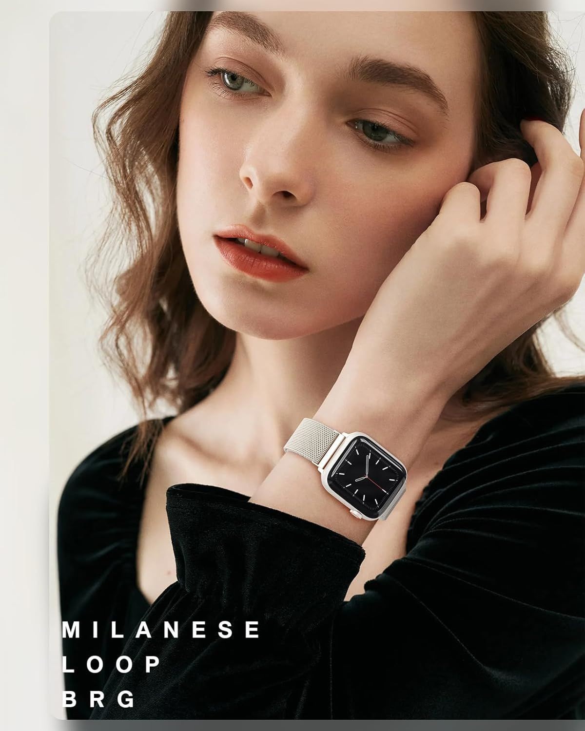 Stainless Steel Mesh Milanese Loop Band for Apple Watch 38mm 40mm, Unisex Strap