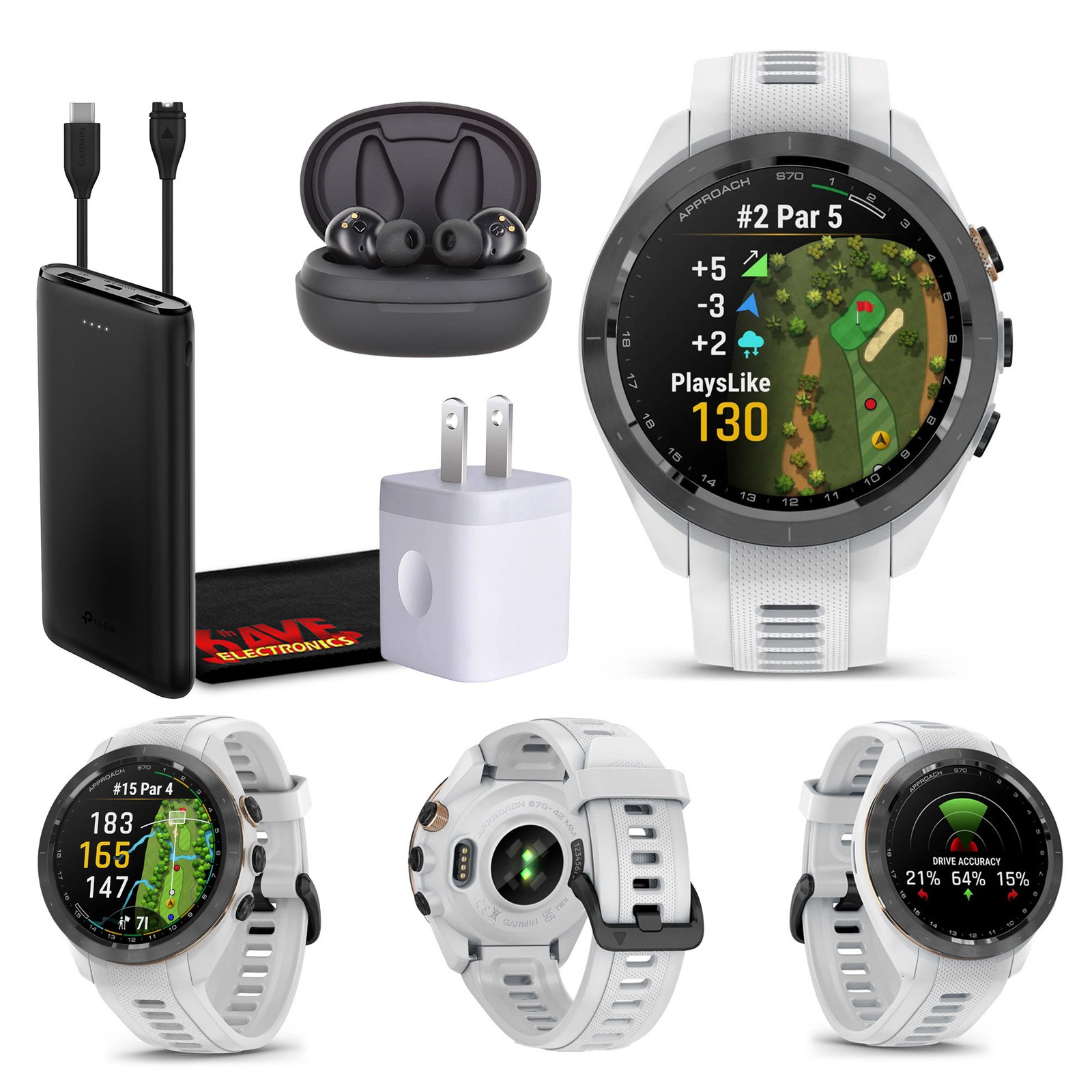 Garmin Approach S70 42MM White- GPS Golf Smartwatch For Men, Lightweight