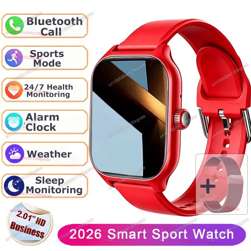 2026 New Men’s Smart Watch Women’s Gift 2.01 HD Full Touch Screen Sport Fitness