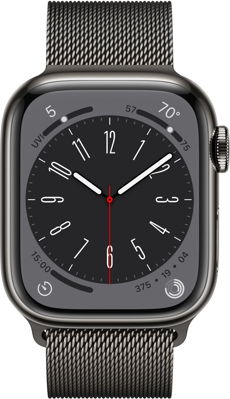 Apple Watch Series 8 (GPS + LTE)45MM Graphite Stainless Steel Case Milanese Loop