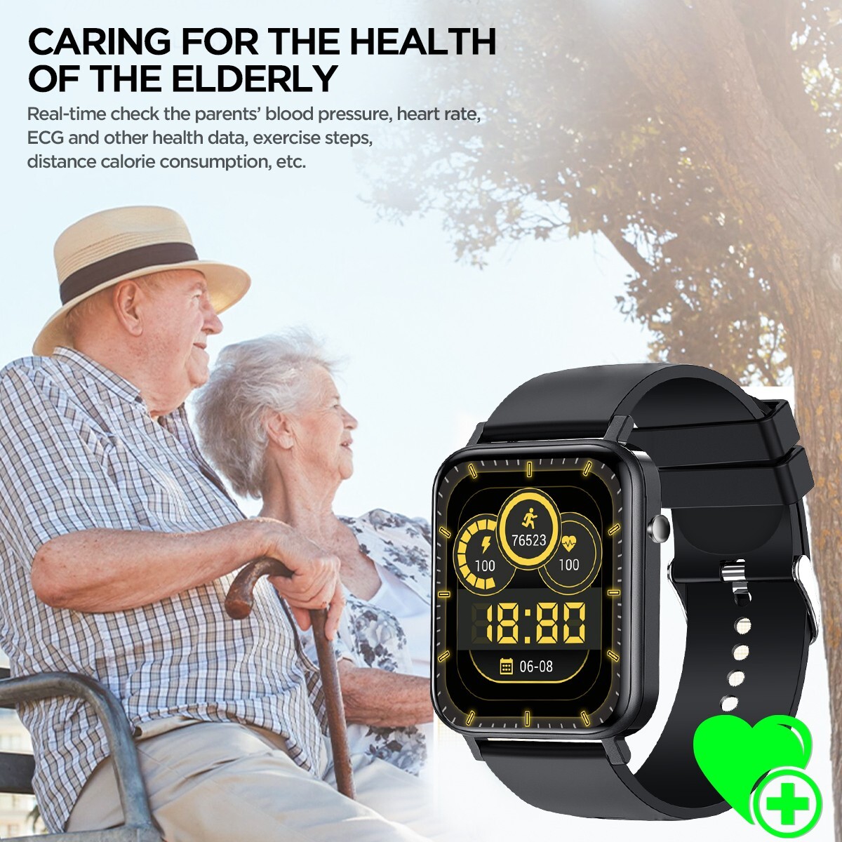 Bluetooth Smart Watch Heart Rate Blood Oxygen Sports Monitor Waterproof Watch