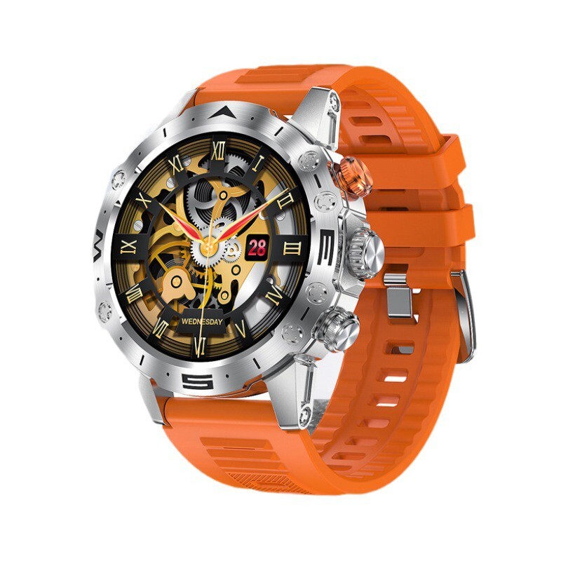 Smartwatch with Orange Strap Bluetooth Call Waterproof Fitness Tracker 1.53inch