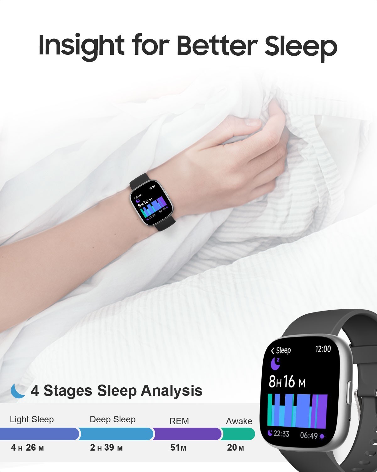 TOOBUR Smart Watch for Women Men, 1.83″ Fitness Tracker Watch With iOS & Android