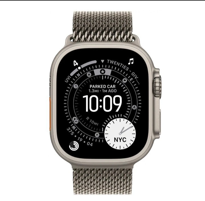 Apple Watch Ultra 3 49mm Cell Natural Titanium Case w Milanese Loop L MF0E4LW/A