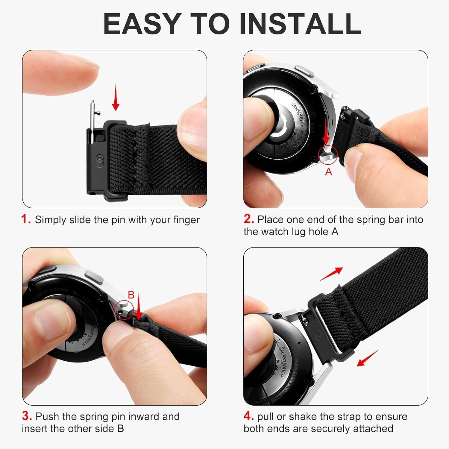 Nylon Replacement Strap 3 Pack for Samsung Galaxy Watch 7 Ultra 47mm Bands