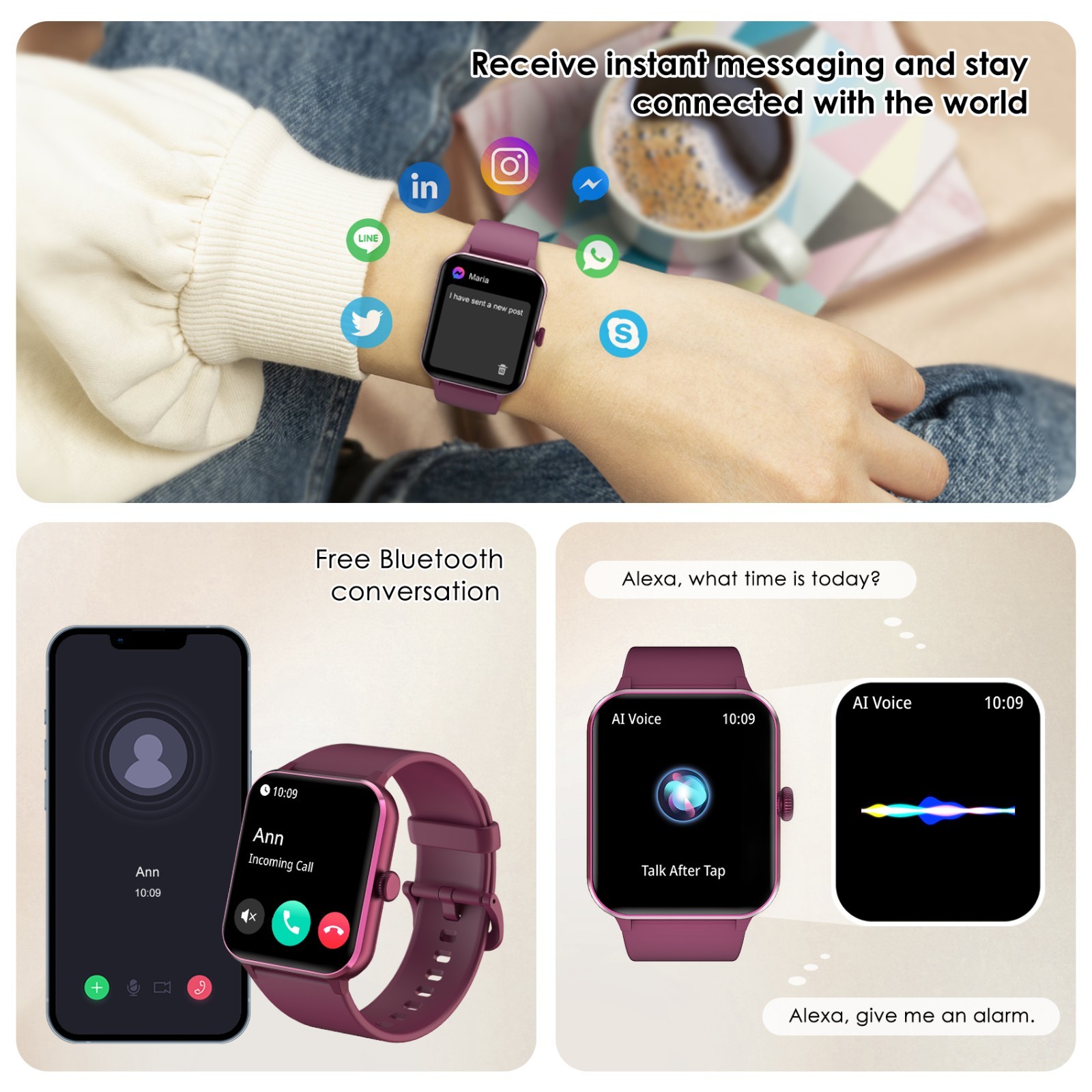 Smart Watch Women Men Fitness Tracker Blood Pressure Heart Rate Sport Watches US