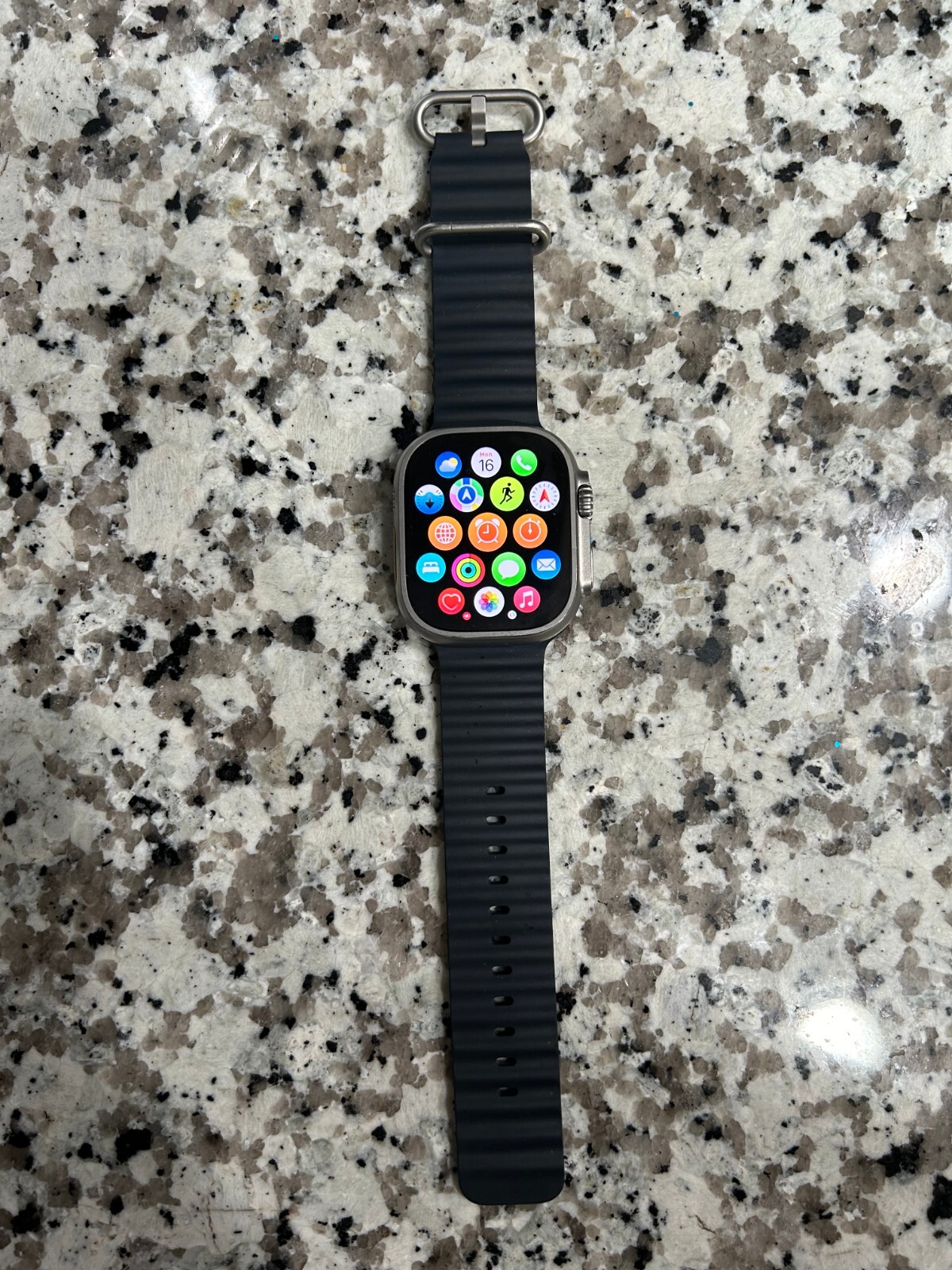 Apple Watch Ultra 49mm Titanium Case with Midnight Ocean Band