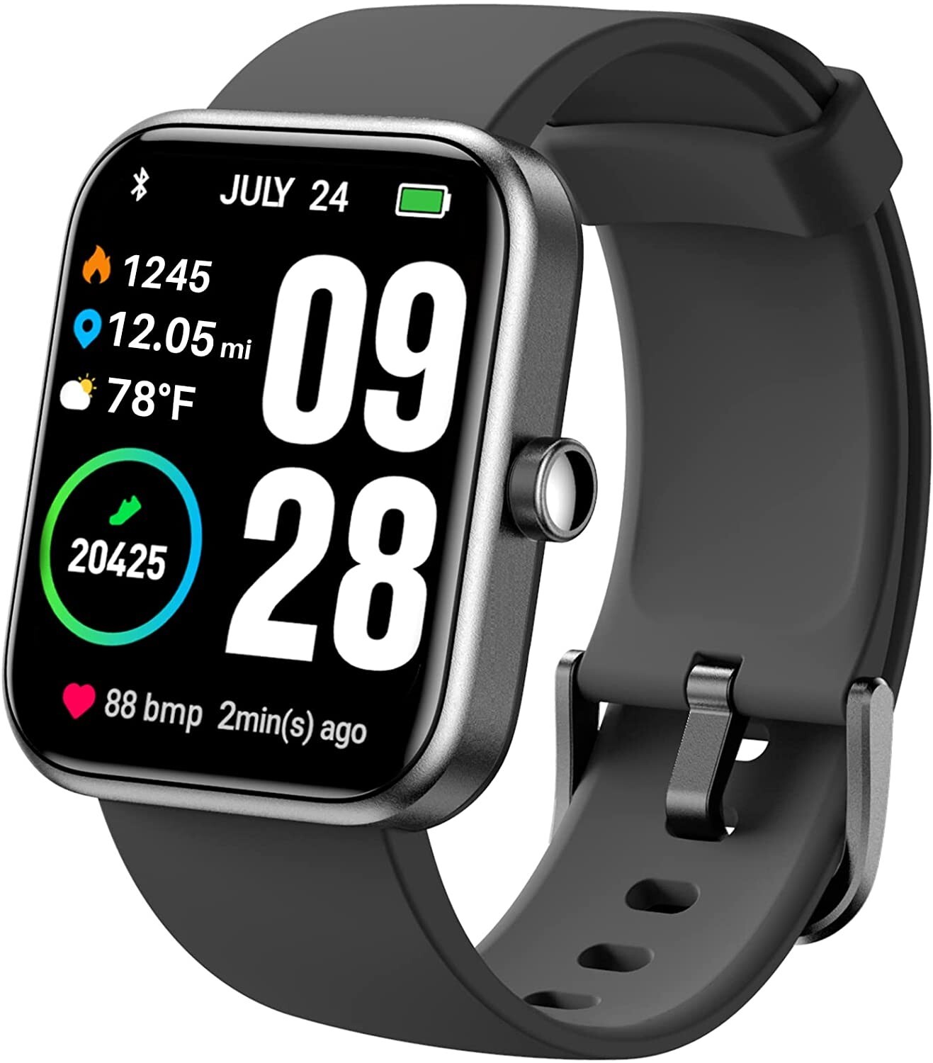 TOZO S2 Smart Watch Touch Screen Alexa Fitness Tracker Heart Monitor Waterproof