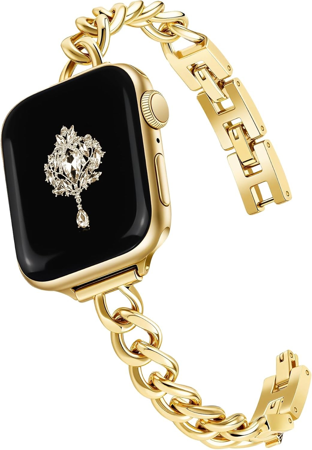 Slim Gold Strap Compatible with Apple Watch 38mm 40mm 41mm Series 11/10/9