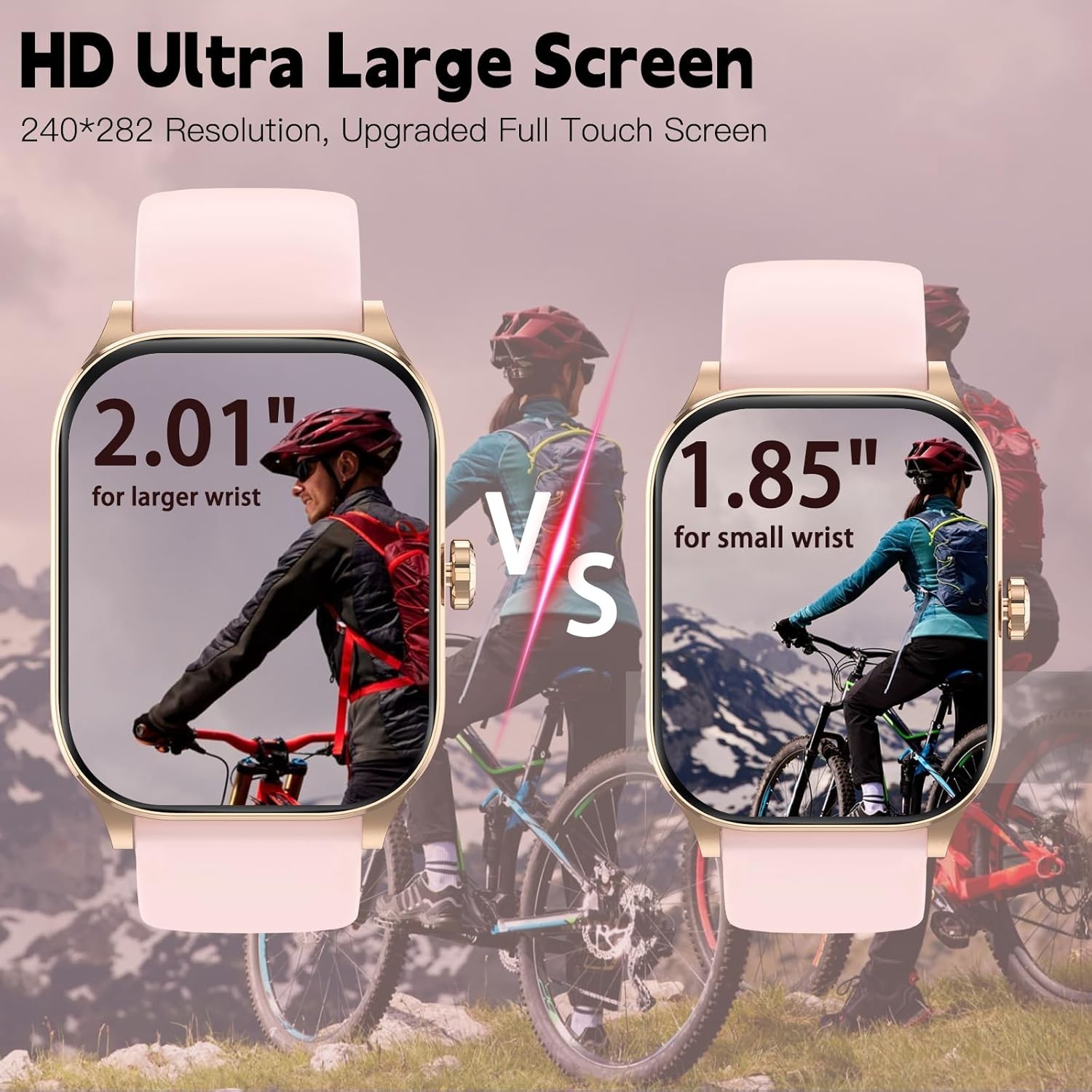 Multifunctional Smartwatch with Stress Monitoring & Extended Battery Life, Pink
