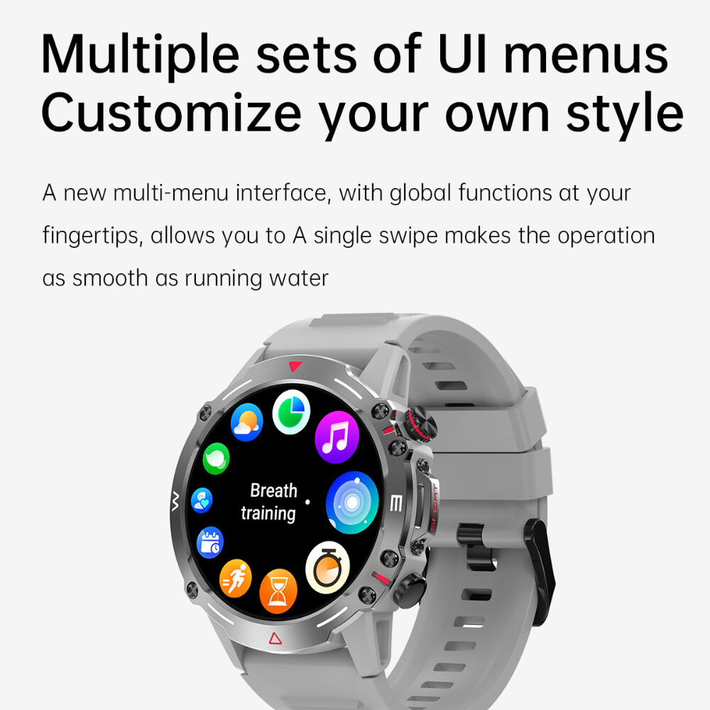 Military Smart Watch For Men’s (Call Receive/Dial) Rugged Sport Fitness Tracker