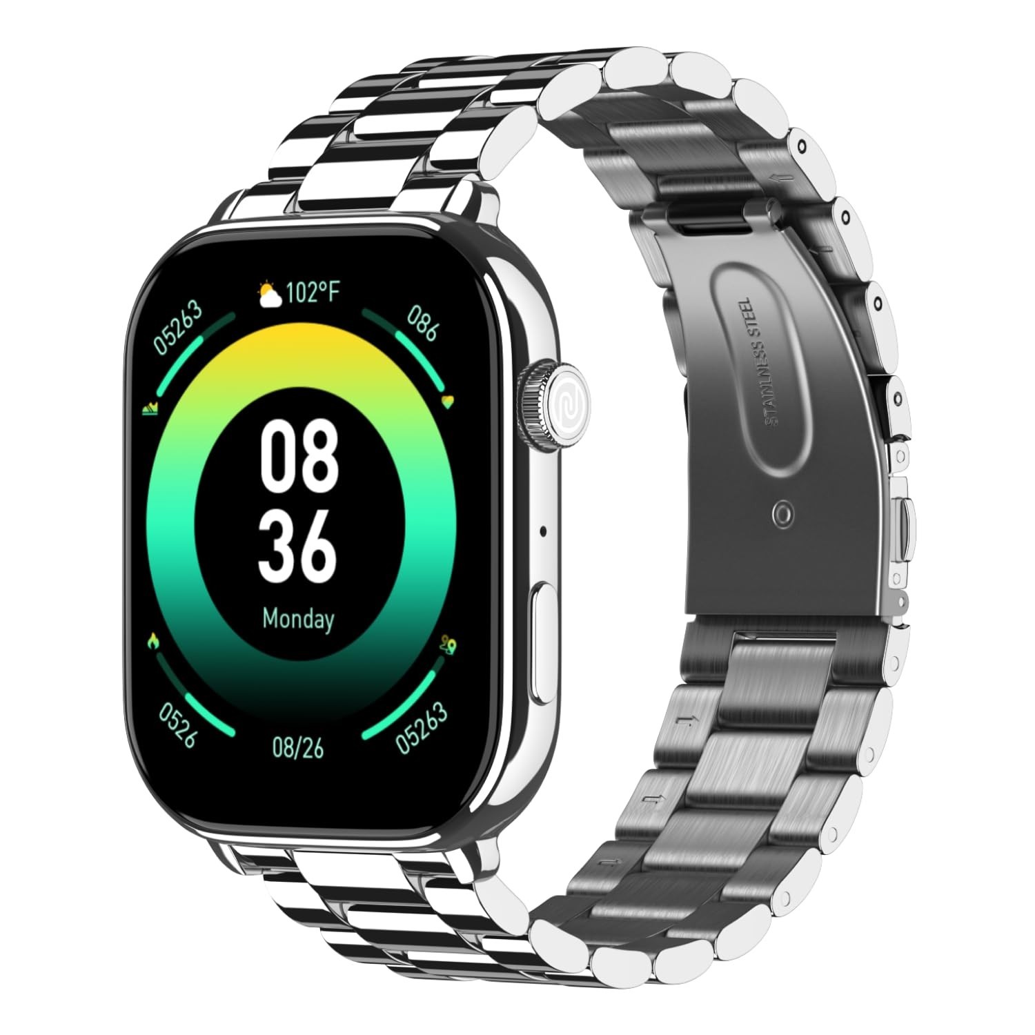 Noise Pulse 4 Max AI Smart Watch 1.96″ AMOLED Metallic Fitness Tracker Silver