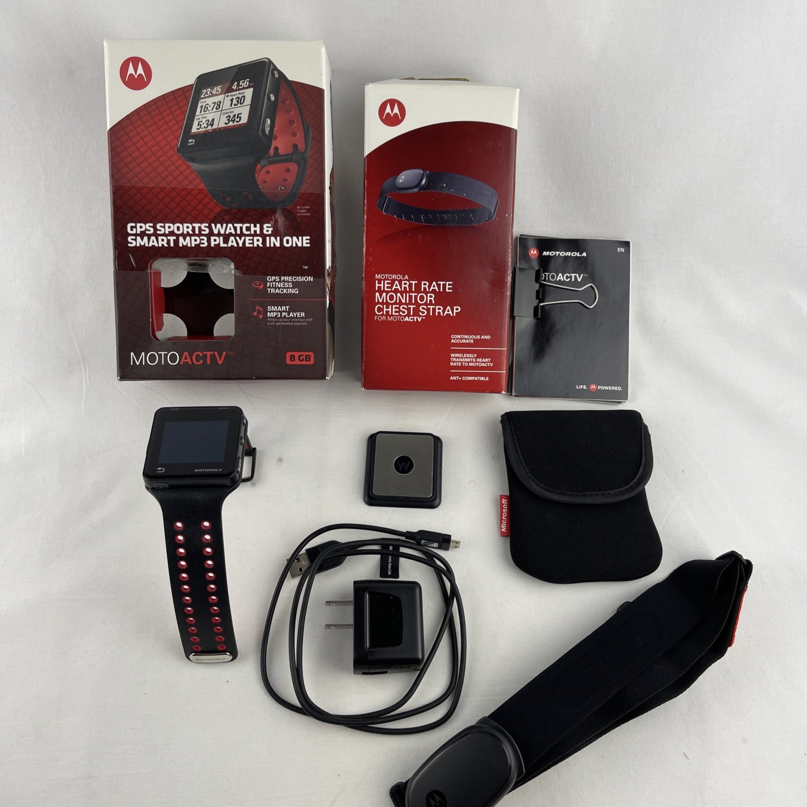 Motorola MOTOACTV 8GB GPS Sports Smart Watch MP3 Player Heart Rate Monitor Chest