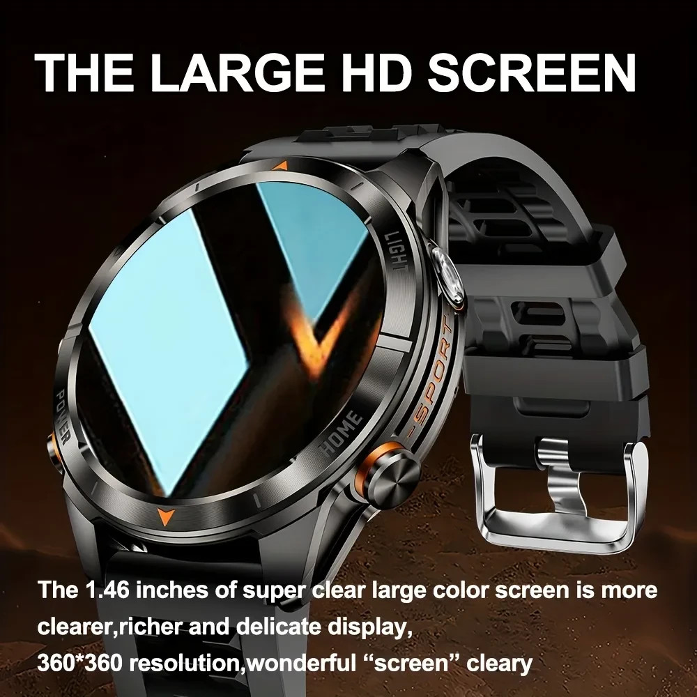 Smart Watch 1.46″ HD Military Style Xmas Gift Call Tracker Sport Fitness 515mAh