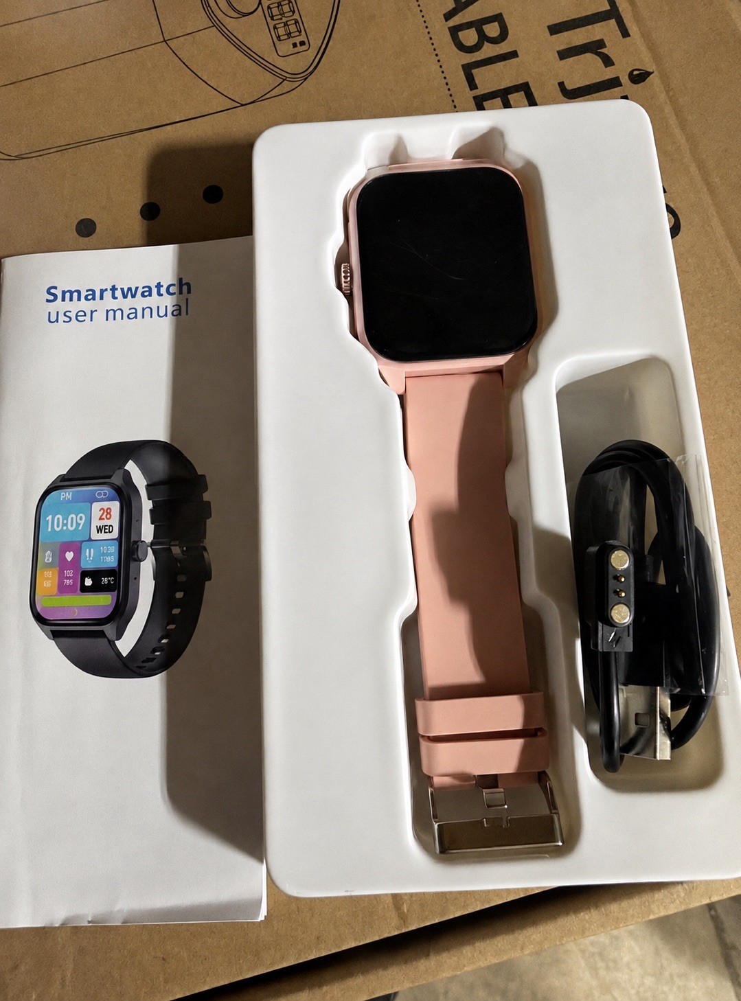 Bluetooth Fitness Smartwatch 40mm 4GB Pink Silicone Band Android/iOS