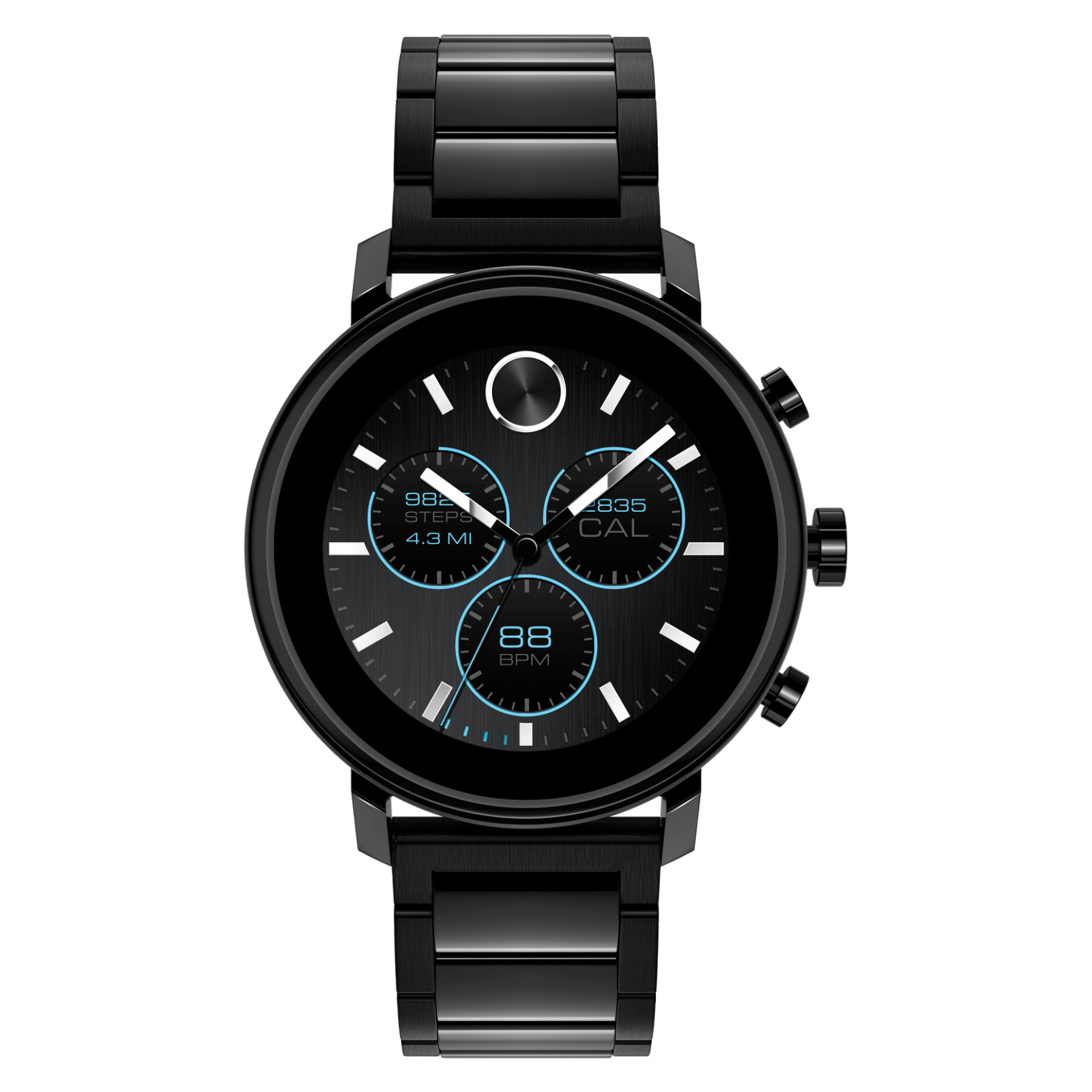 Movado Connect 2.0 3660037 Touchscreen Black-Tone, Stainless Steel Bracelet NEW