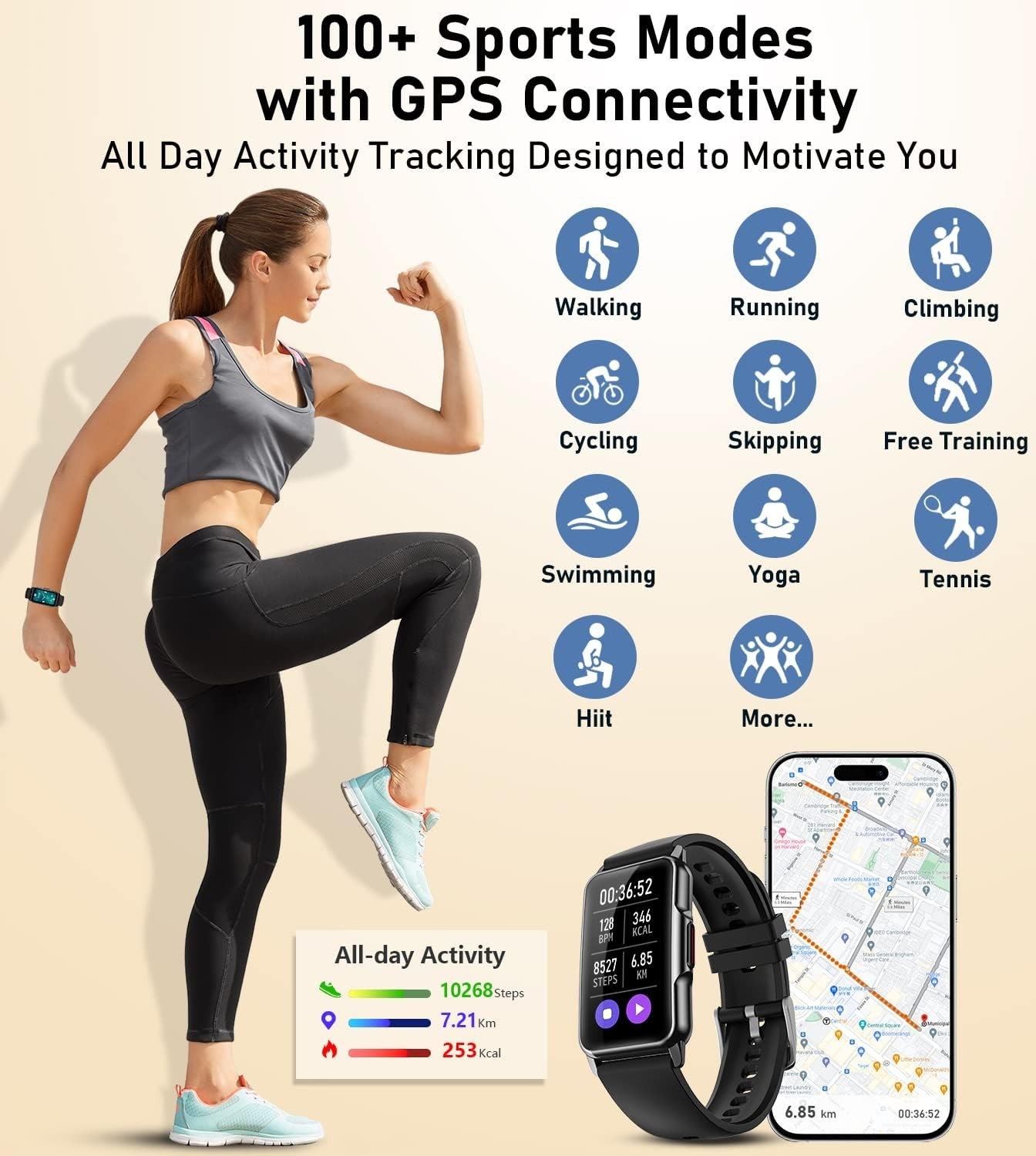 Smart Watch Health Fitness Tracker with 24/7 Heart Rate, Blood Oxygen Blood Pres
