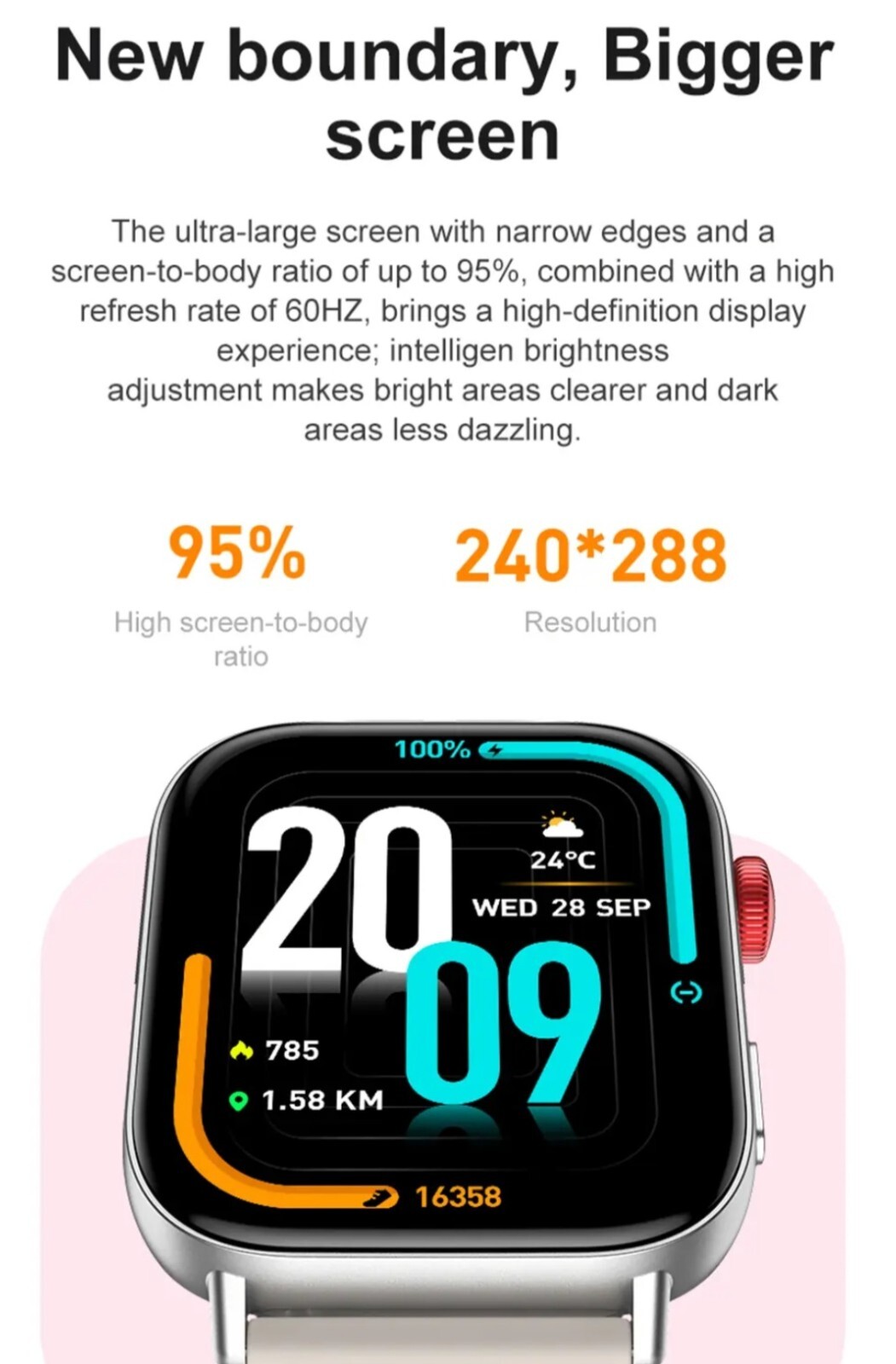 C8 max Smart Watch Fitness Watch Activity Tracker (Black)