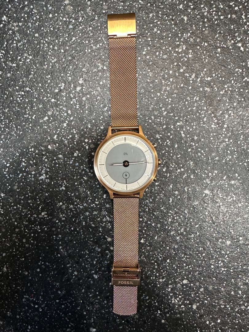 Fossil Hybrid Smartwatch HR FTW7014 Pink Gold Mesh Watch