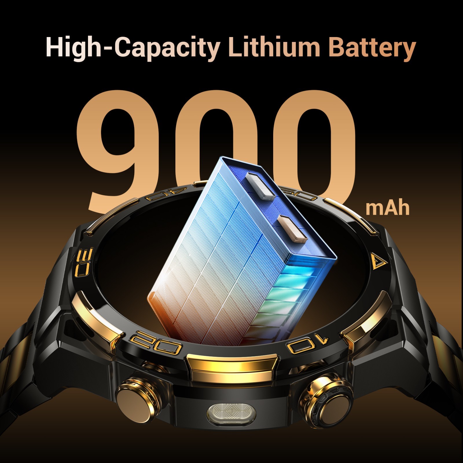 Tactical Smart Watch Men With GPS 900mAh 20-Day Battery Life ， Al Custom Face