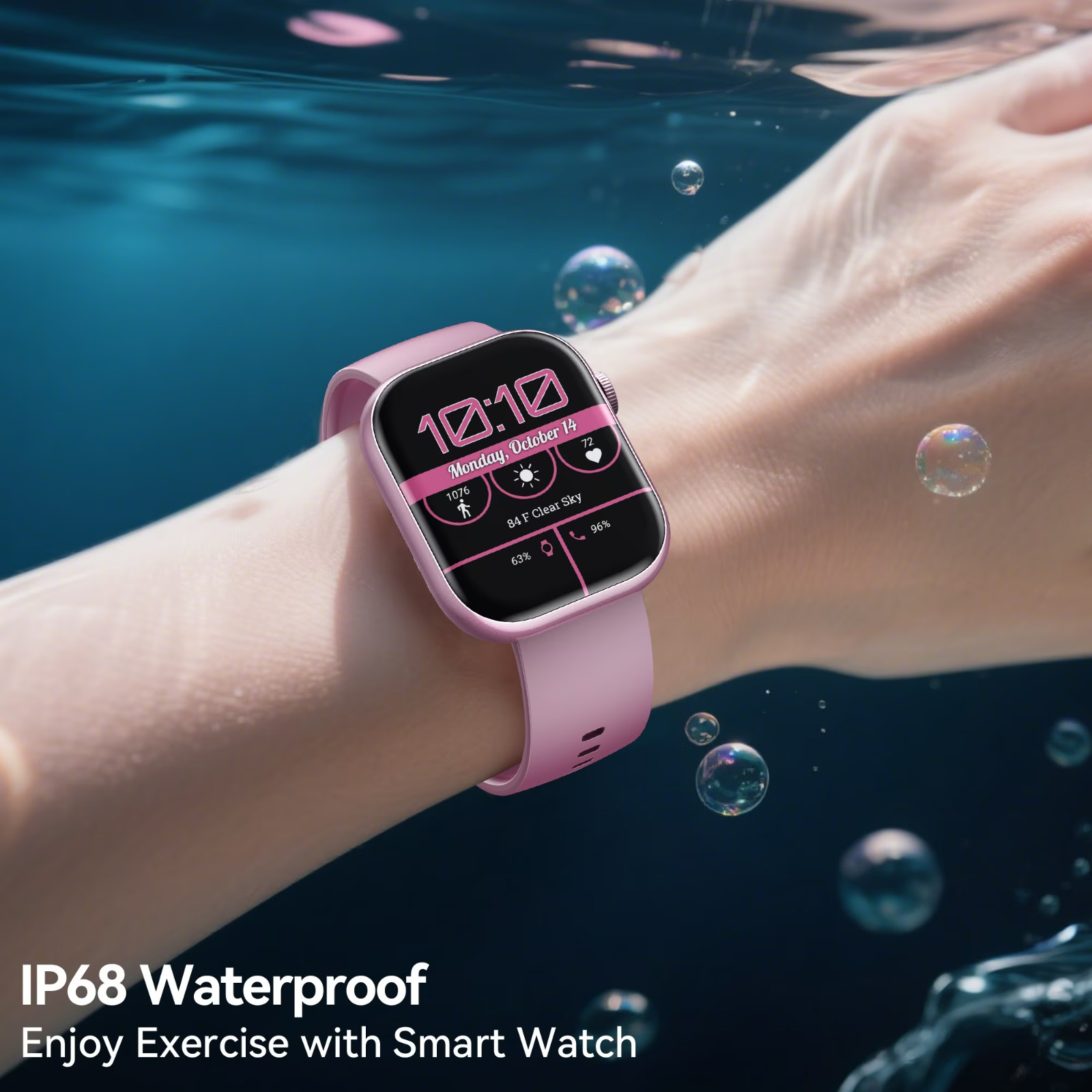Smart Watch for Men Women, 2.01″ HD Touchsreen, Bluetooth Calling, IP68 Water-Re